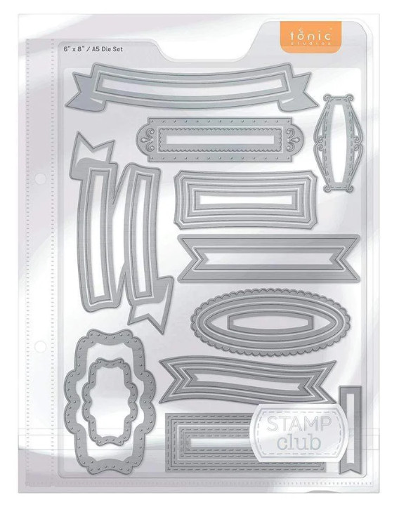 Tonic Studios Stamp Club BANNERS & STRIPS Die Set