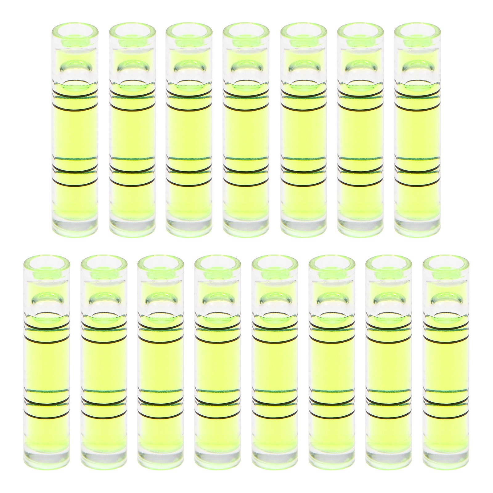 15pcs Small Cylindrical Bubble Level Vials 6.3x29mm Levels Measuring Tools