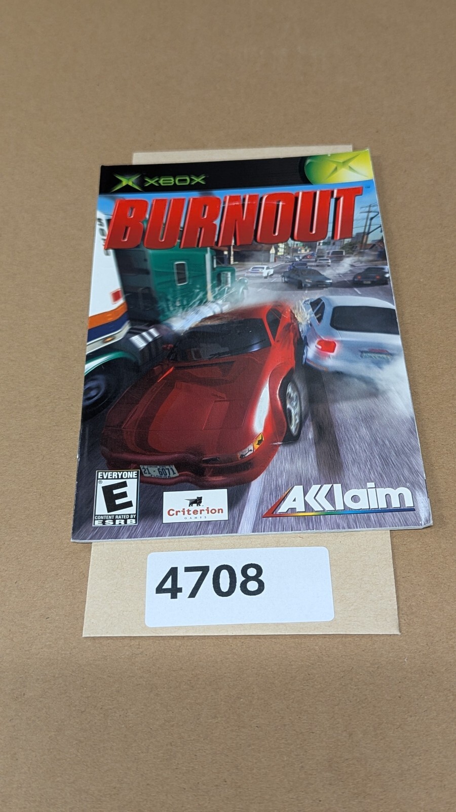 Burnout - Xbox - Manual Only **NO GAME!