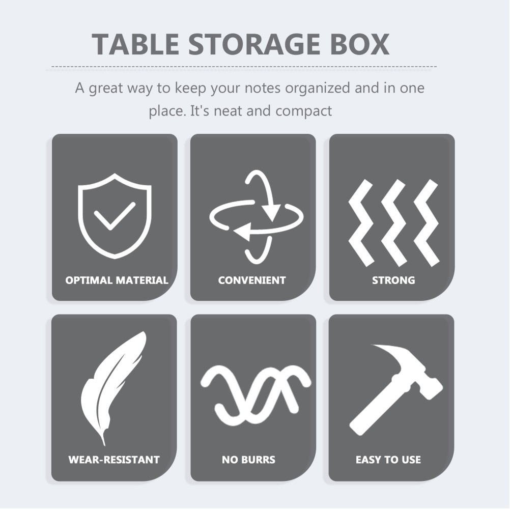 1Pcs Reusable Transparent Table Storage Box Business Case for Office Use