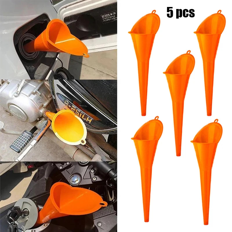 Car Gasoline Oil Fuel Filling Tools Long Stem Funnel Oil Funnel Plastic Anti-spl