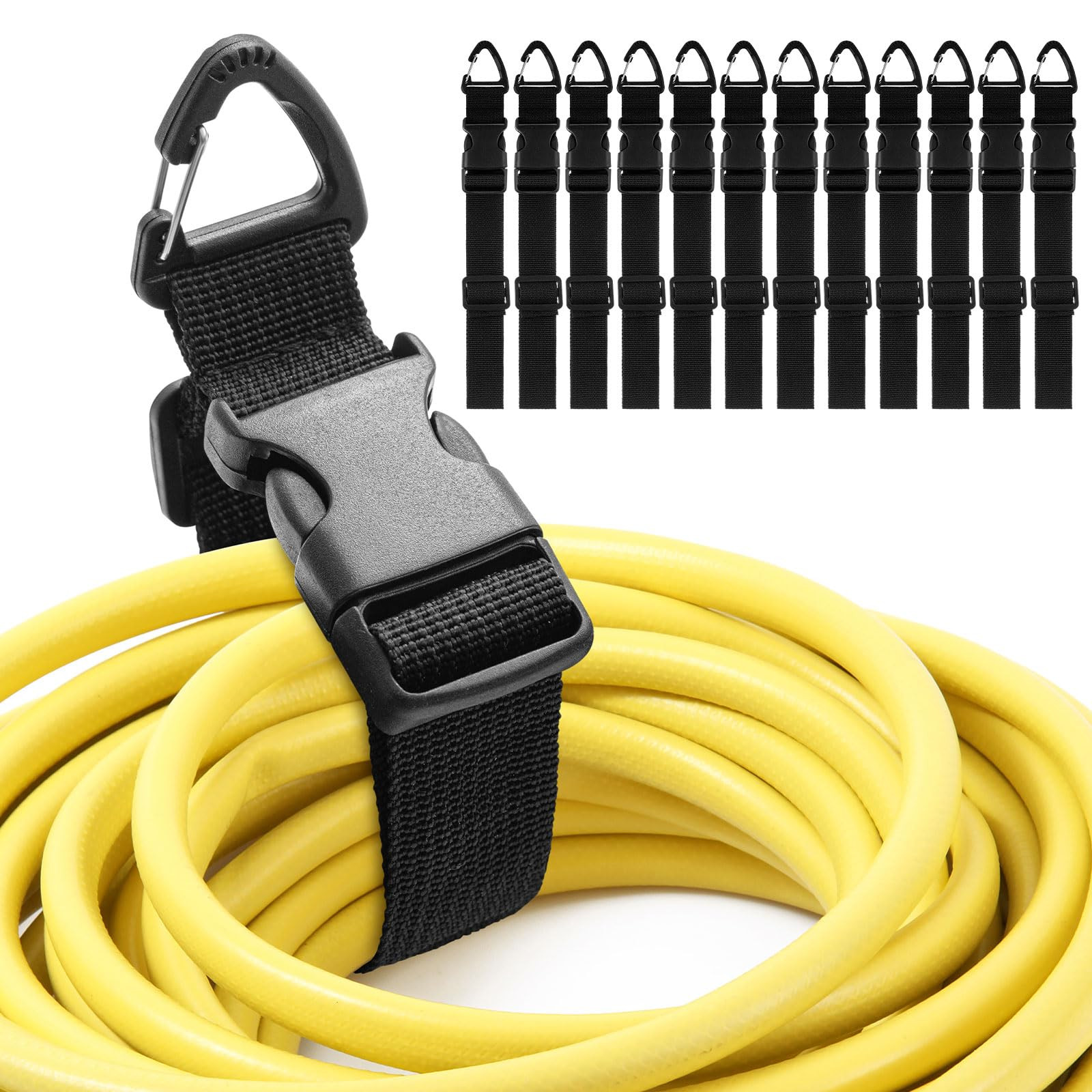 Heavy Duty Black Cable Ties for Organizing Cords Hoses Christmas Lights 6 Pack