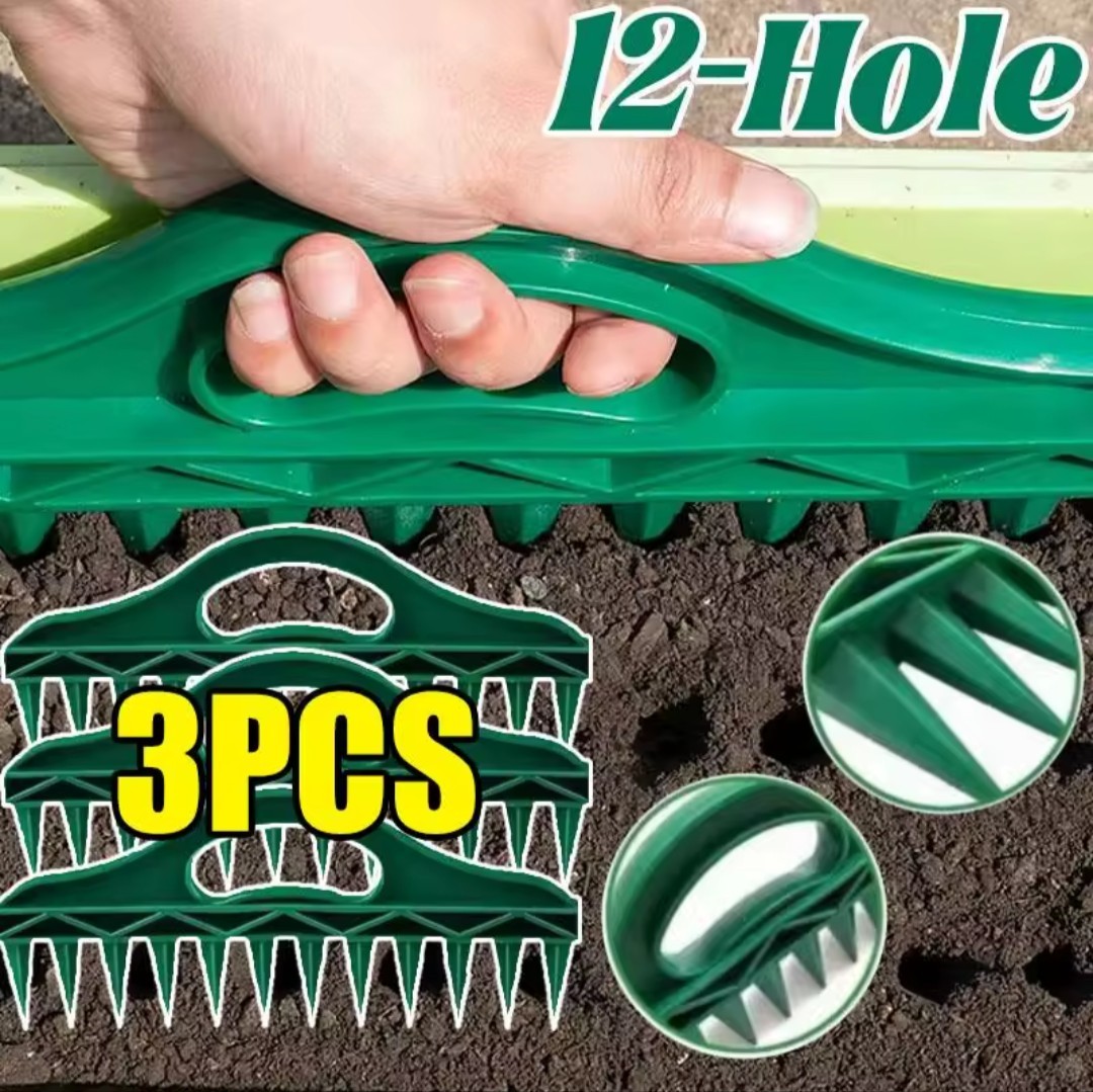 12-Hole Seed Spacer And Seeder Tool Garden Planting Template Dibber Efficient...