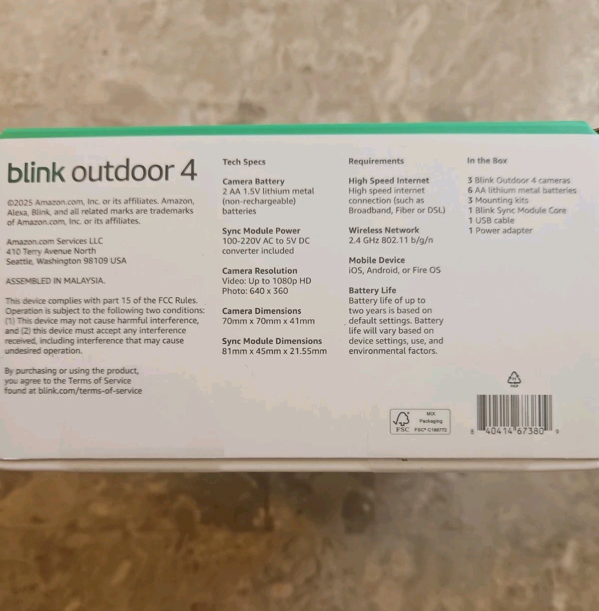 Blink Outdoor 4 2K+ (newest model) Wireless 3 Camera Smart Security System Black