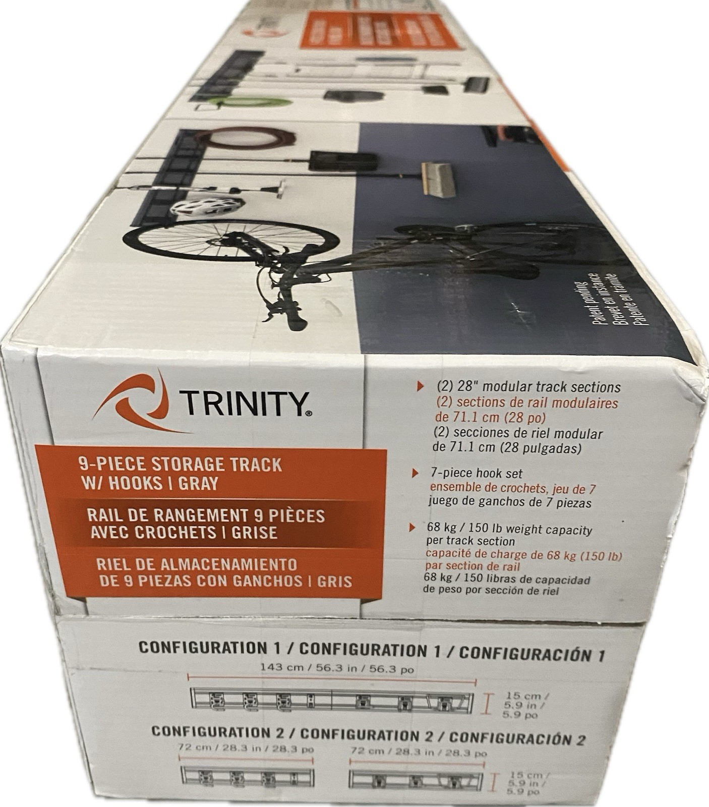 Trinity, 9-Pc Garage Slatwall Tool Organizer Utility Storage Track w Hooks Set
