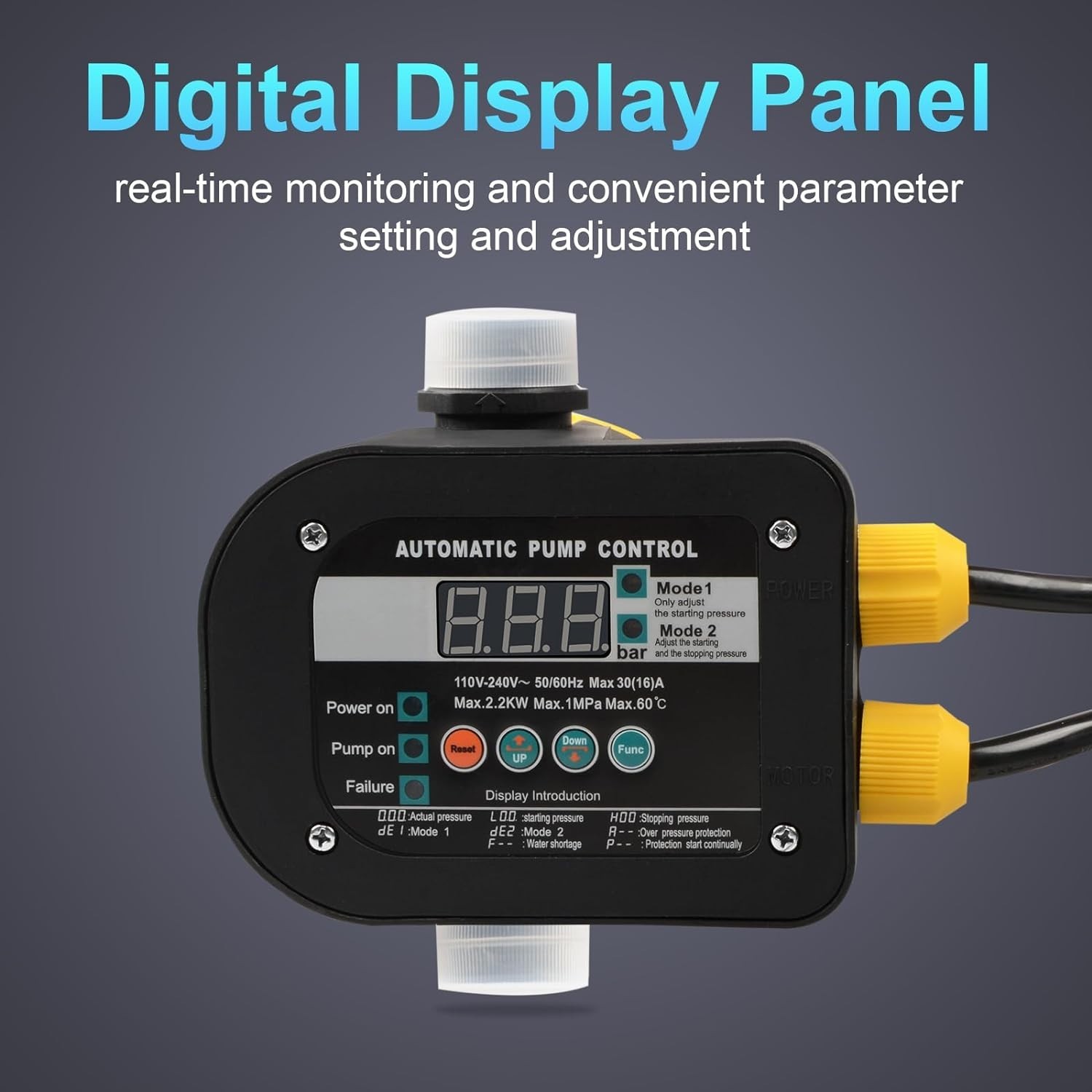 Advanced Digital Pump Controller: Waterproof, Adjustable Pressure, Dual Modes=