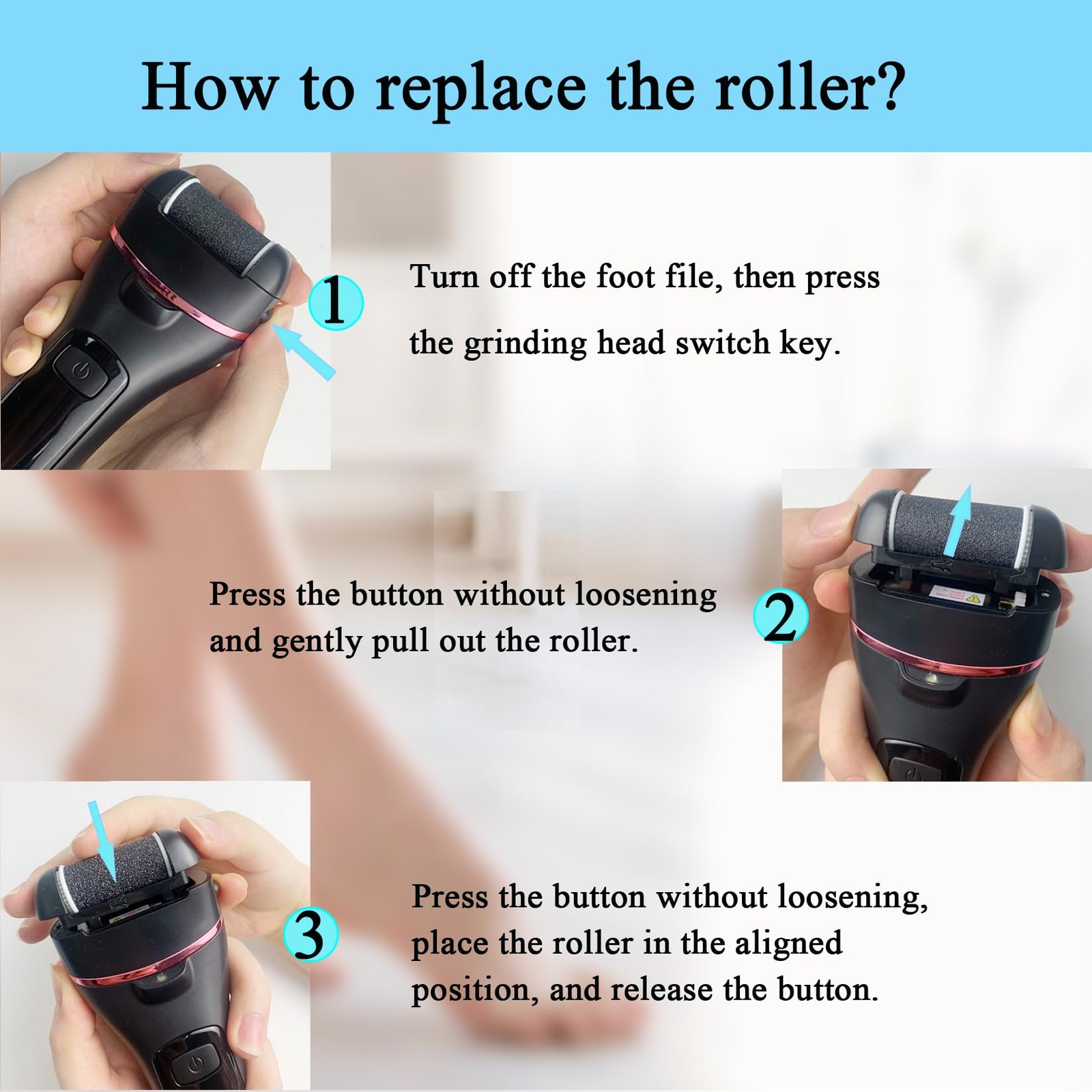 Extra Coarse 3 Refill Rollers for Electric Feet Callus Remover V-601, Replace...