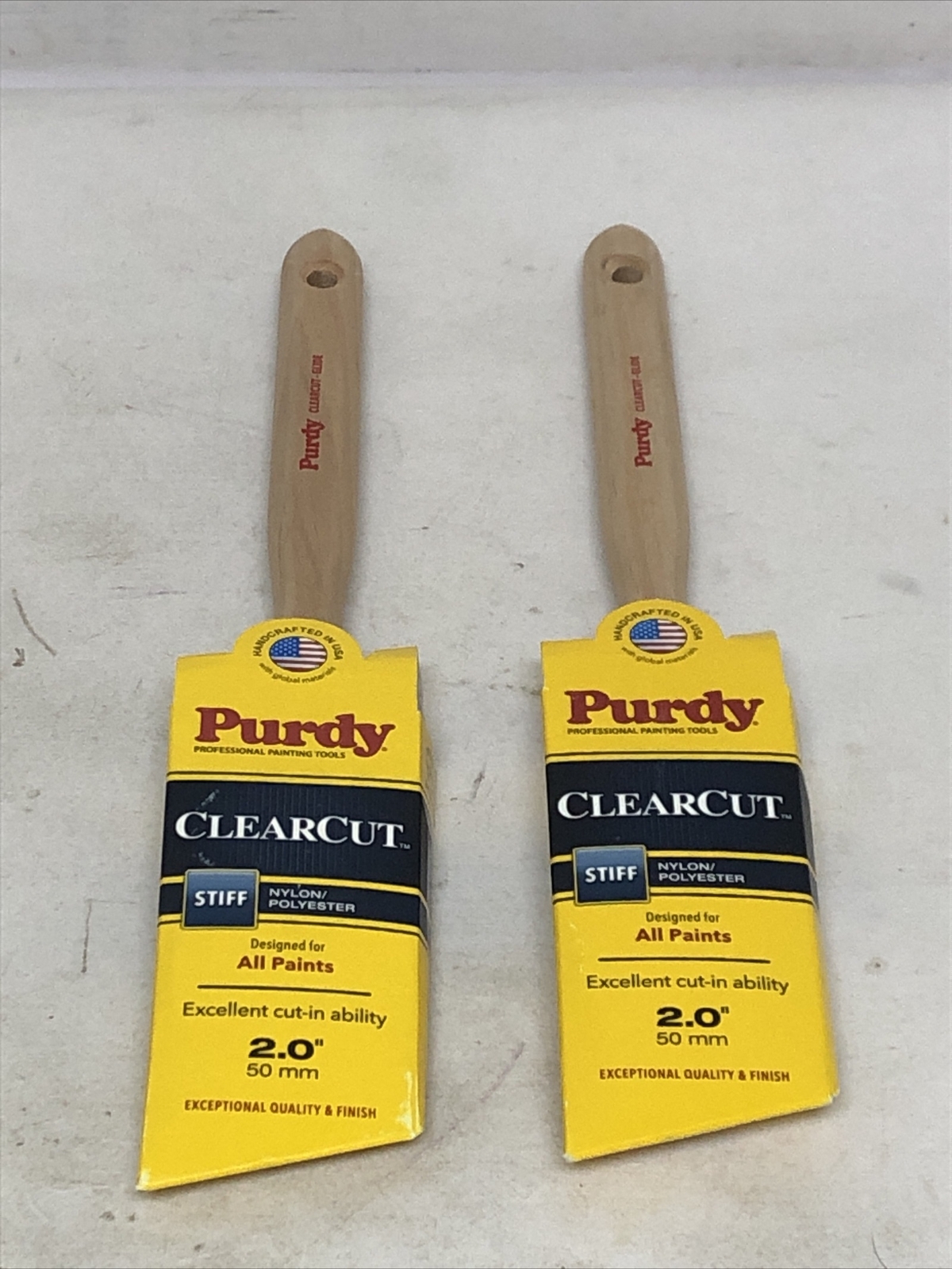 Lot Of (2) Purdy Clearcut Glide 2 in.  W Angle Trim Paint Brush