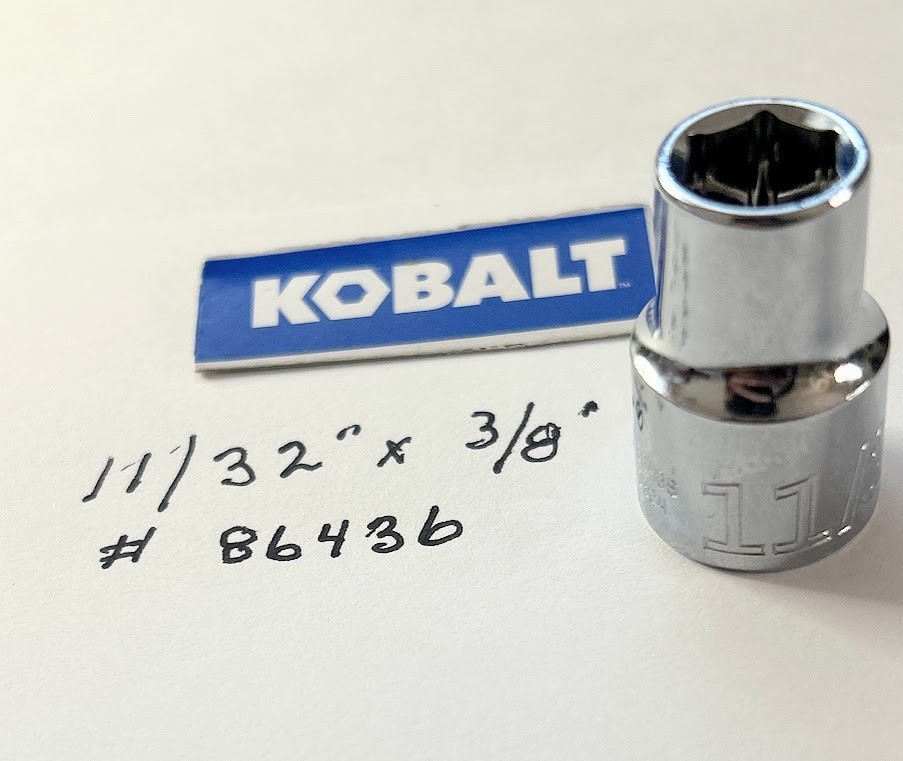 KOBALT 11/32"  x 3/8" Dr Standard Shallow Socke  6 Pt  # 86436 Free USA Shipping