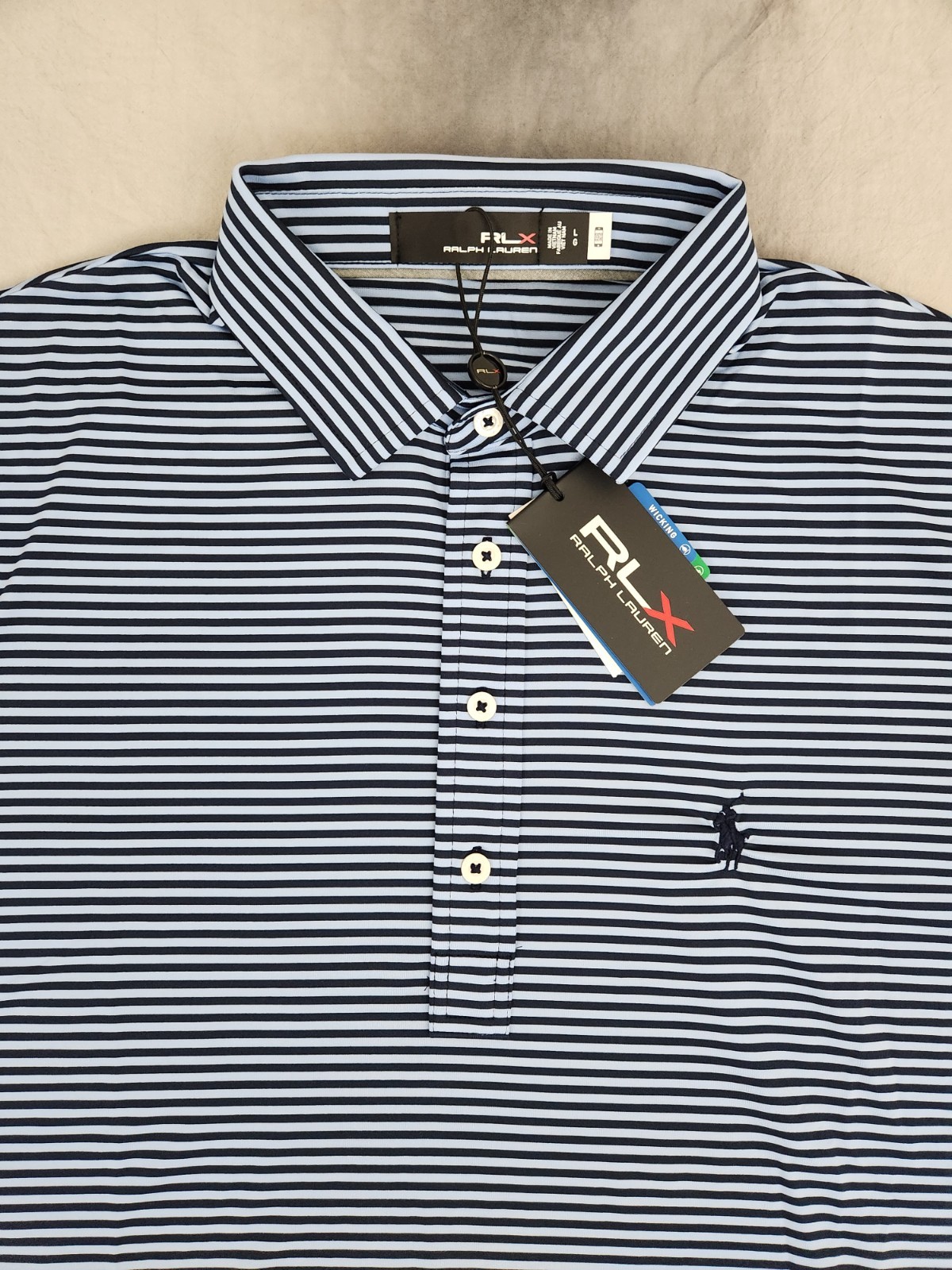 RLX Ralph Lauren Performance Newport Navy Golf Polo Shirt Men's Size Large
