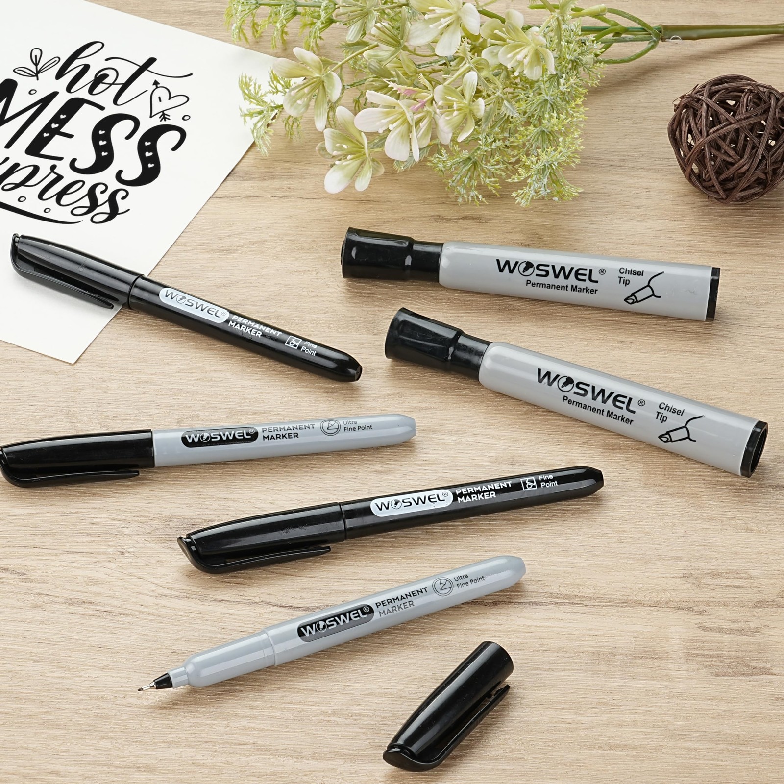 Permanent Markers 36 Variety Pack Bulk,Featuring Ultra-Fine,Chisel Tip,And Fi...
