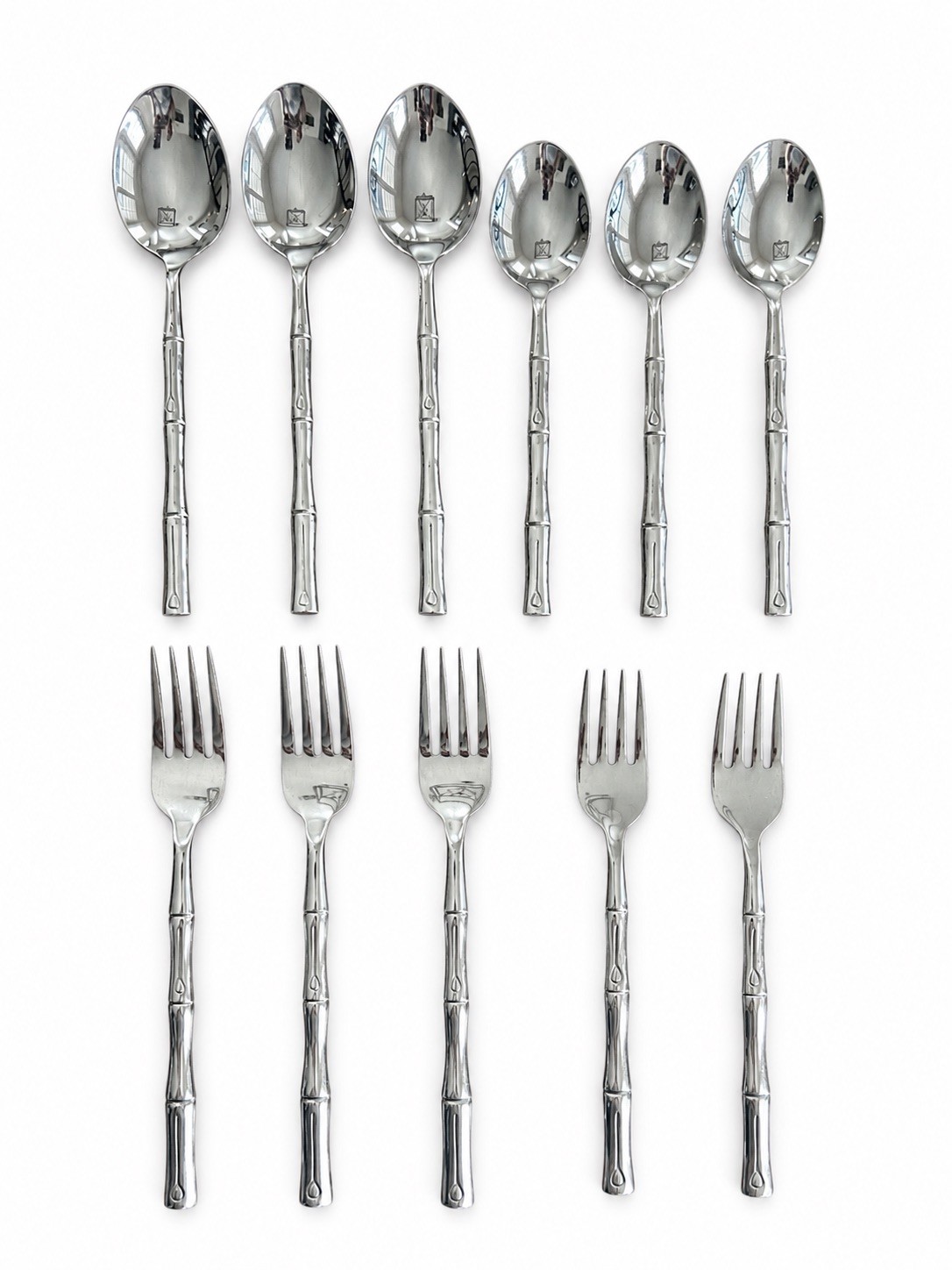 Hampton Silversmiths Bamboo Stainless Flatware Replacements Lot 11 Pieces