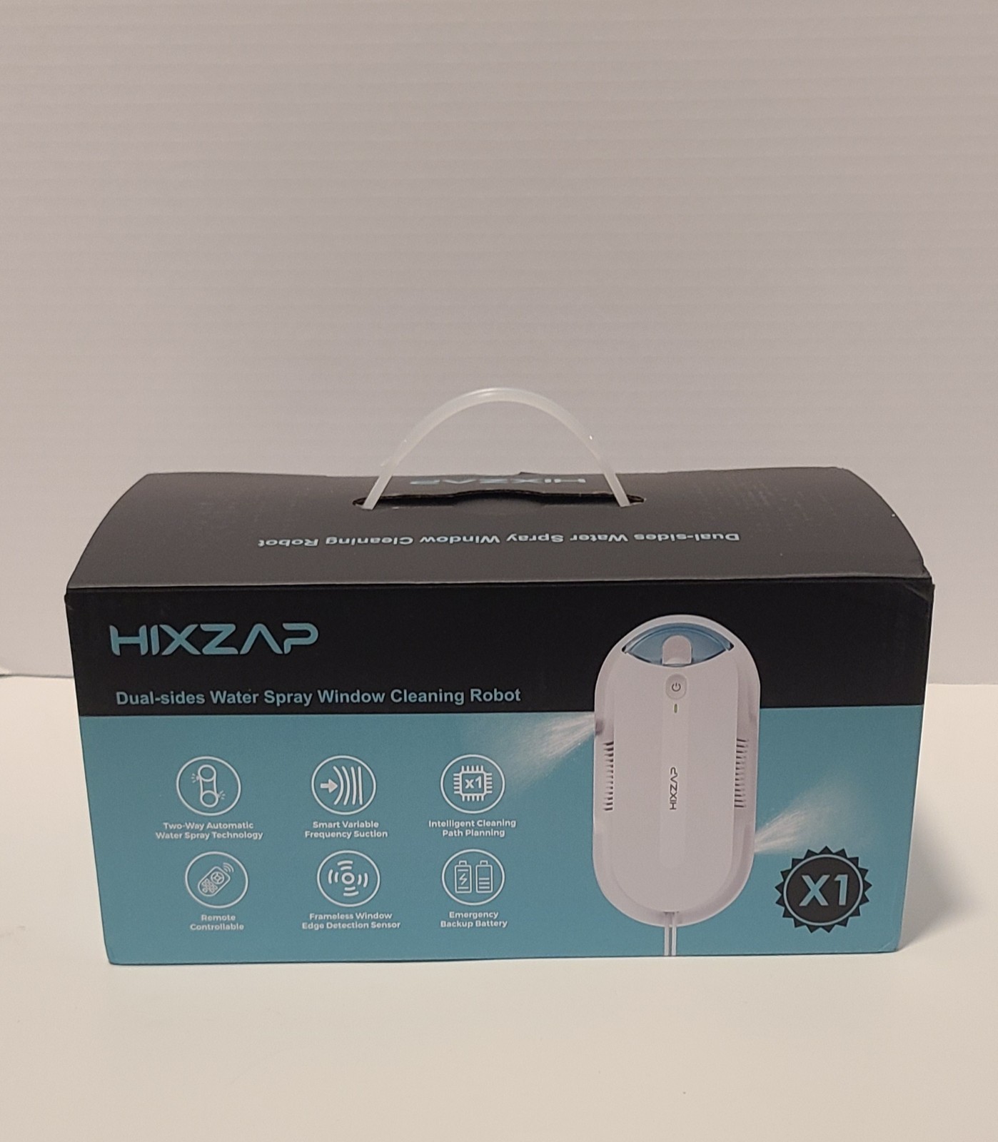 Hixzap X1 Window Cleaning Robot Dual-Sides Water Spray Remote White