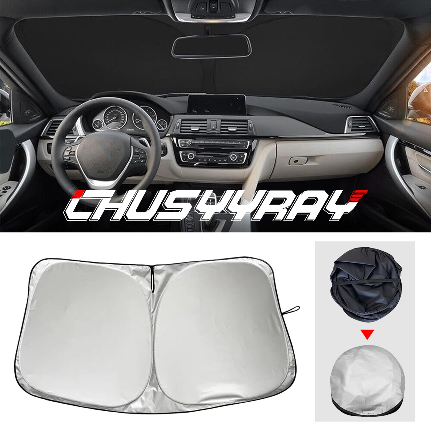 1pcs Foldable Windshield Sun Shade UV Block Cover Fro Ford Explorer 16-19