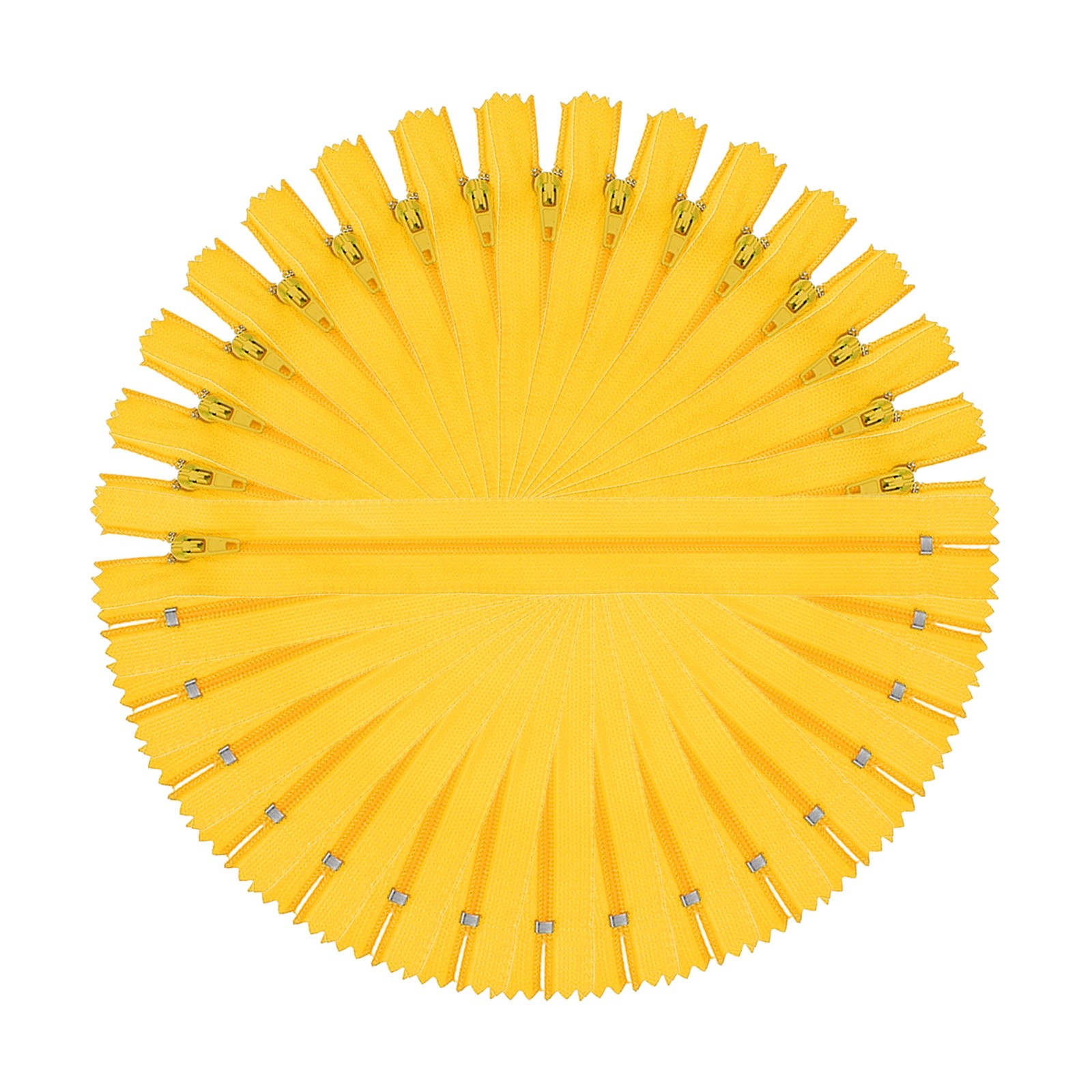9 Inch Nylon Coil Zippers, #3 Golden Sewing Zippers,Pack of 15