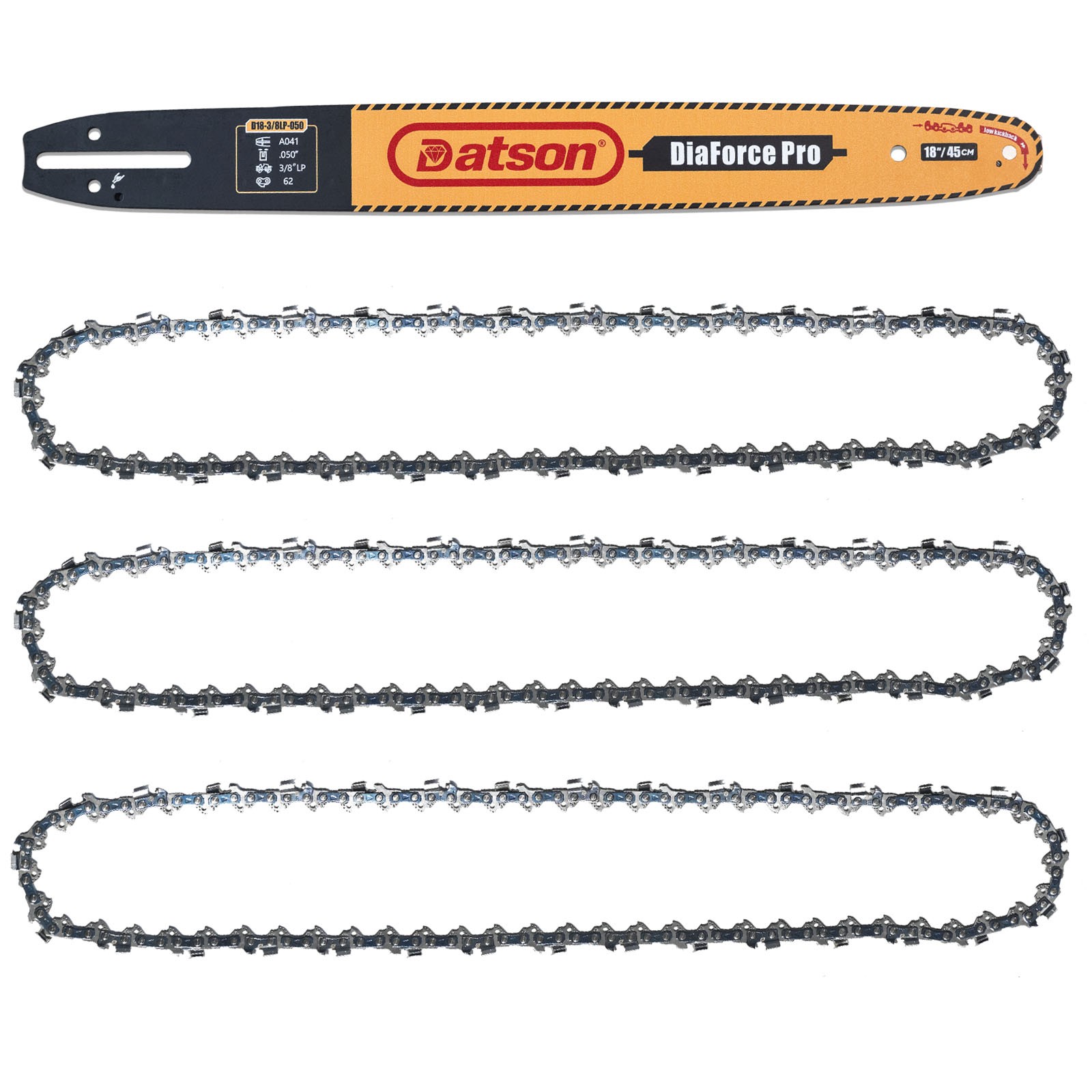 18"Chainsaw Guide Bar&Chains 62 DL,3/8"LP,050"G For HUSQVARNA 120, 136, 137,140,