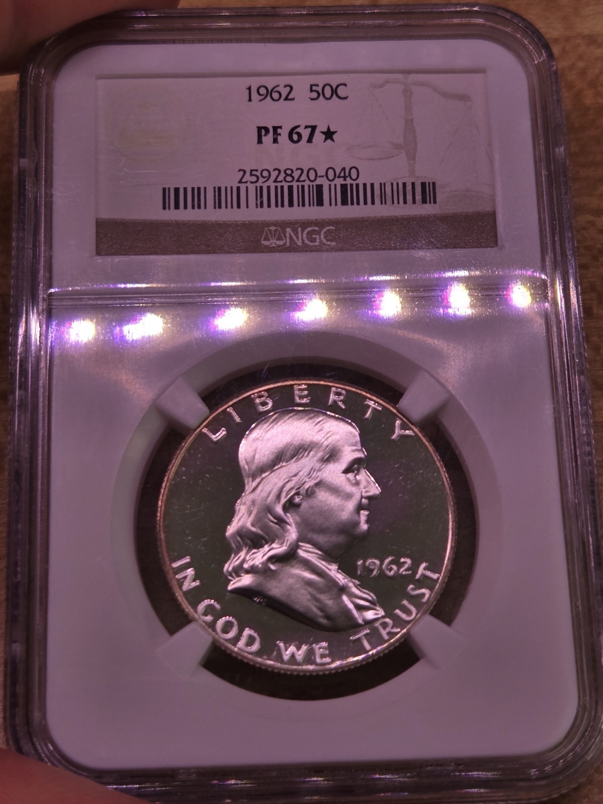 1962 FRANKLIN PROOF HALF DOLLAR NGC GRADED PF67☆ STAR