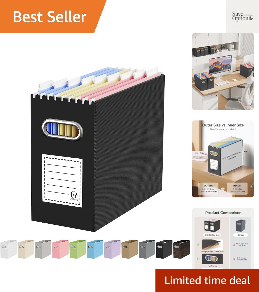 Cardboard File Organizer Box for Hanging File Folders Letter Size,File Box fo...
