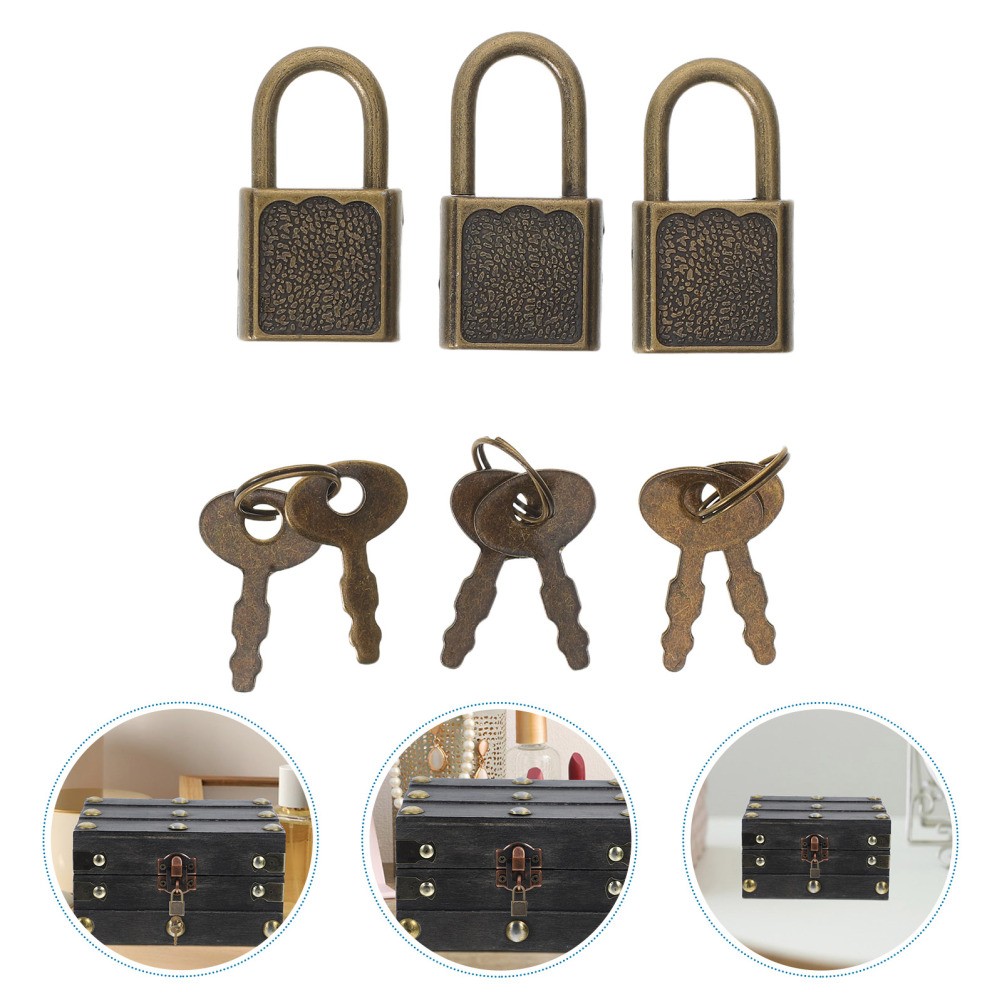 12 Sets Lock for Storage Unit Mini Vintage Locks with Key Pirate Chest