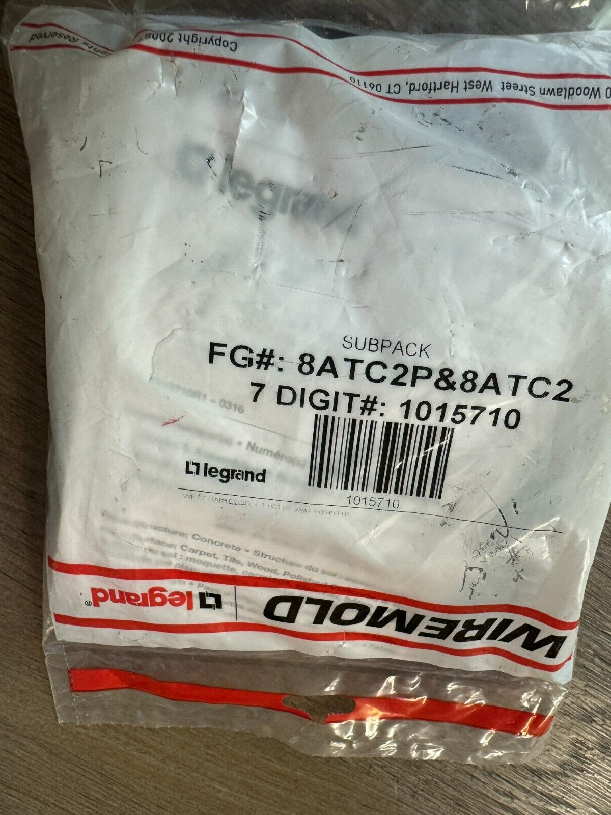 Wiremold legrand FG# 8ATC2P&8ATC2 #:1015710