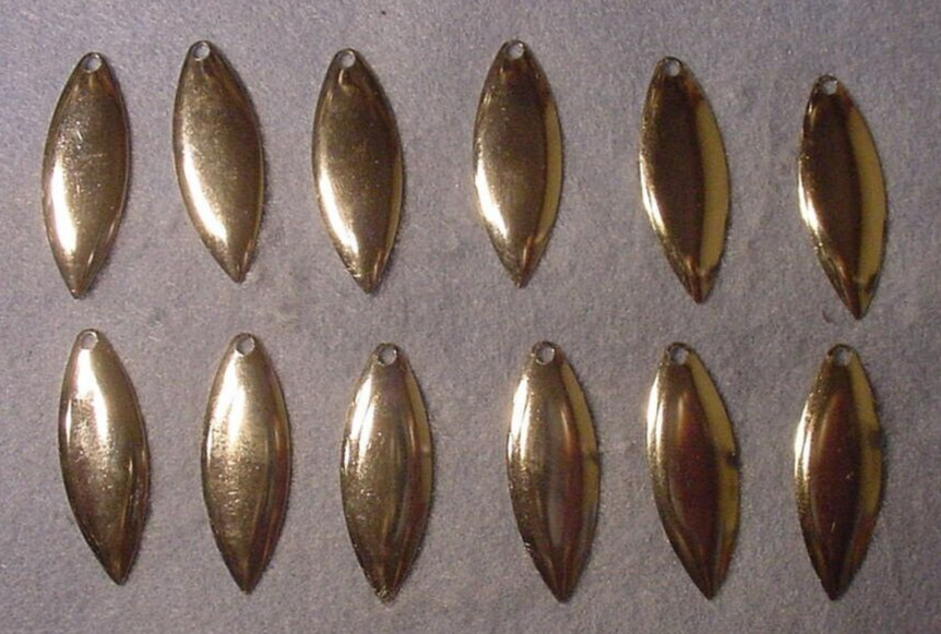 12 -- Worth Mfg #4 Nickel Willow Leaf Deep Cup Spinnerbait Blades #94824-Deep