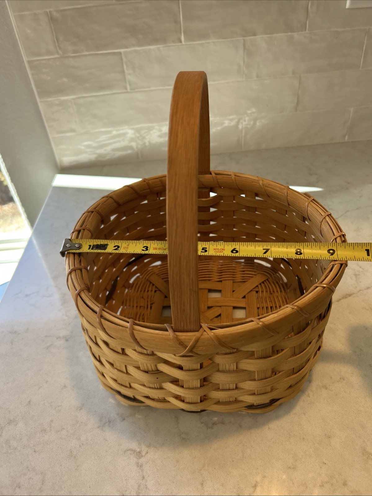 Handmade Artist Signed Woven Basket 8”-9” Square