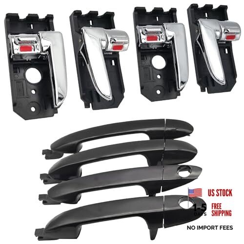 Set of 8 Door Handles for Kia 2004-2009 - Interior & Exterior