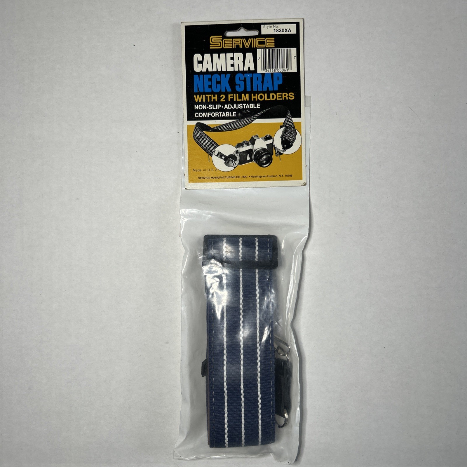 Vintage Blue Service Manufacturing 35mm Camera Neck Strap w/2 film holders - NEW