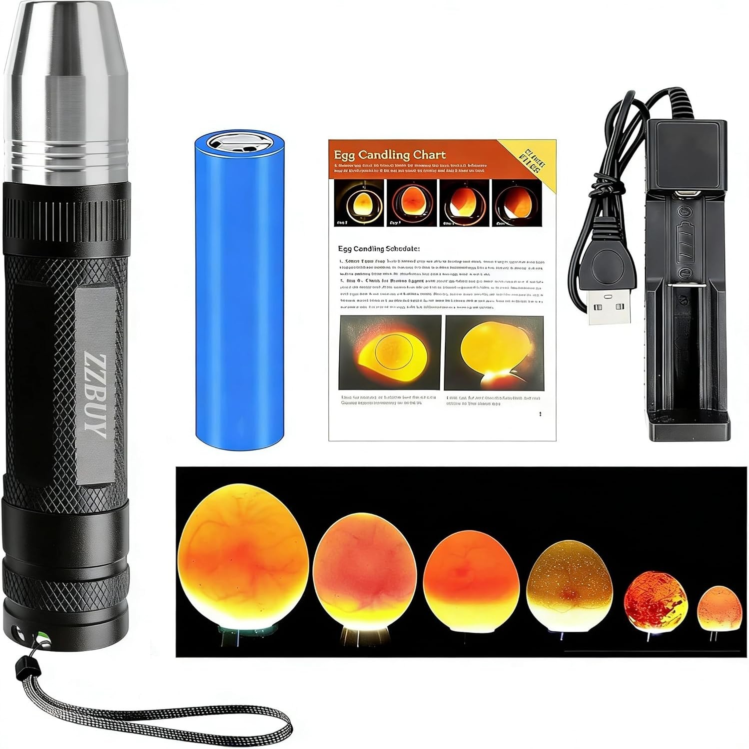 Egg Candler, Egg Incubator Light【2026 Upgraded Charger】 Egg Candler Candling Che