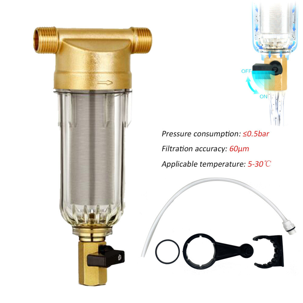 Whole House Spin Down Water Pre-Filter Sediment Water Filter Reusable