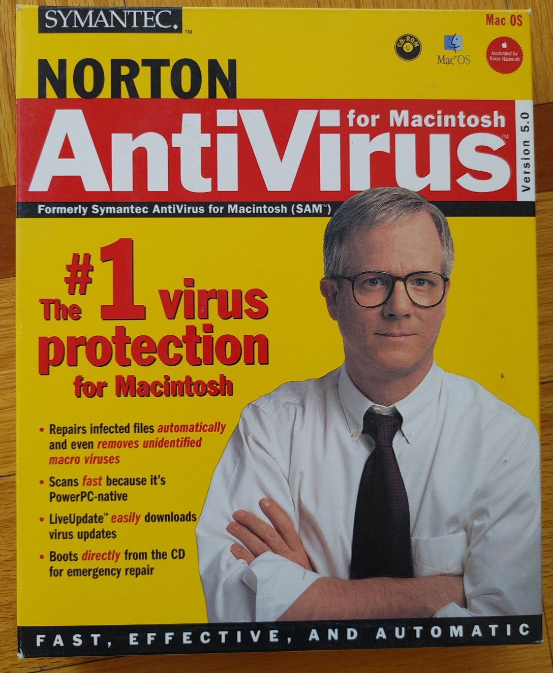 Vintage SYMANTEC NORTON ANTIVIRUS 5.0 Mac macintosh 1998 CD-ROM original package