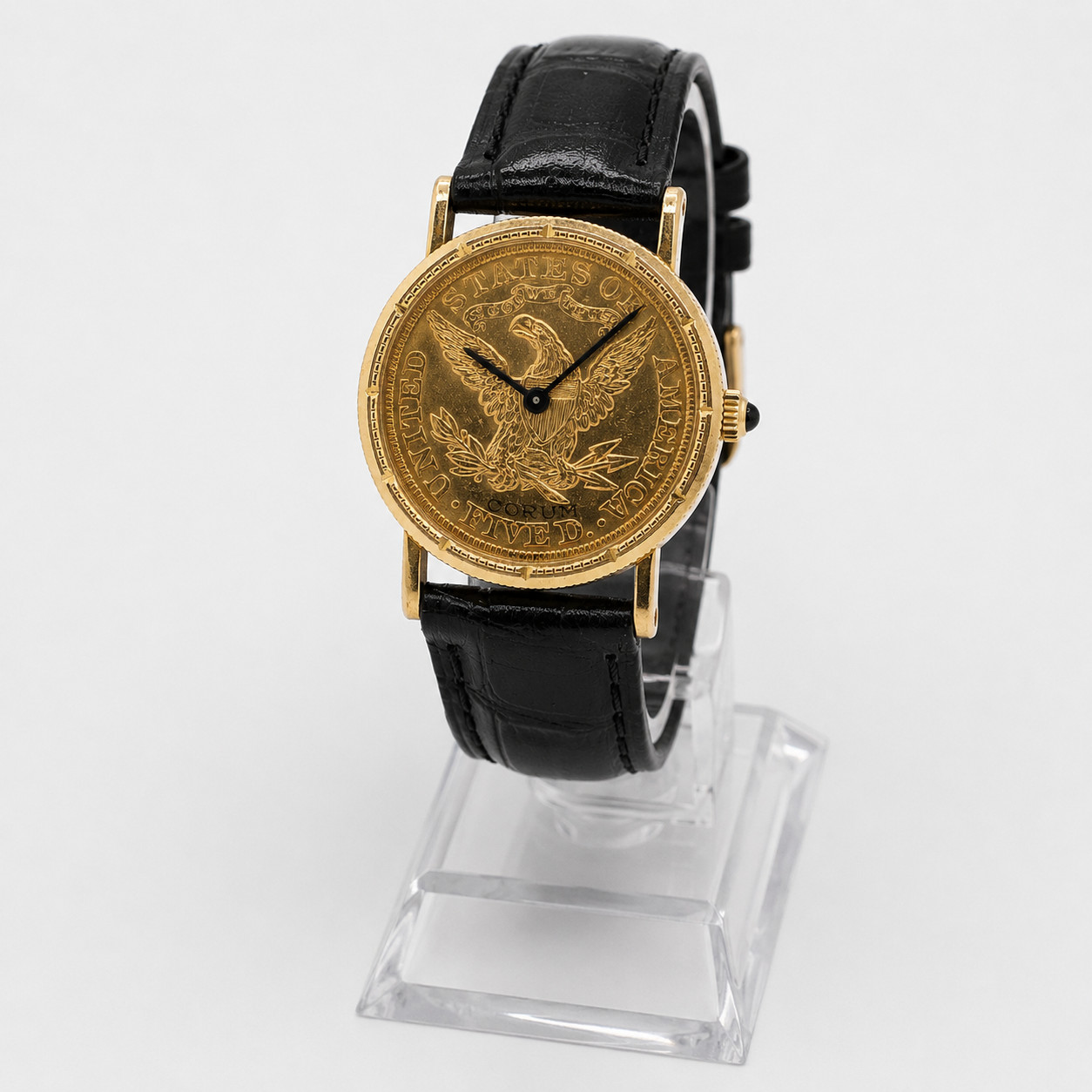 CORUM Coin Watch 1907 18K Gold Top Hand Wind Ladies Vintage 13.9g WORKING