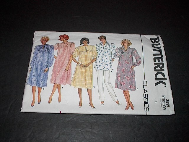 Butterick Pattern 3599 Misses' Maternity Dress, Top and Pants ~ Size 8 ~ Uncut