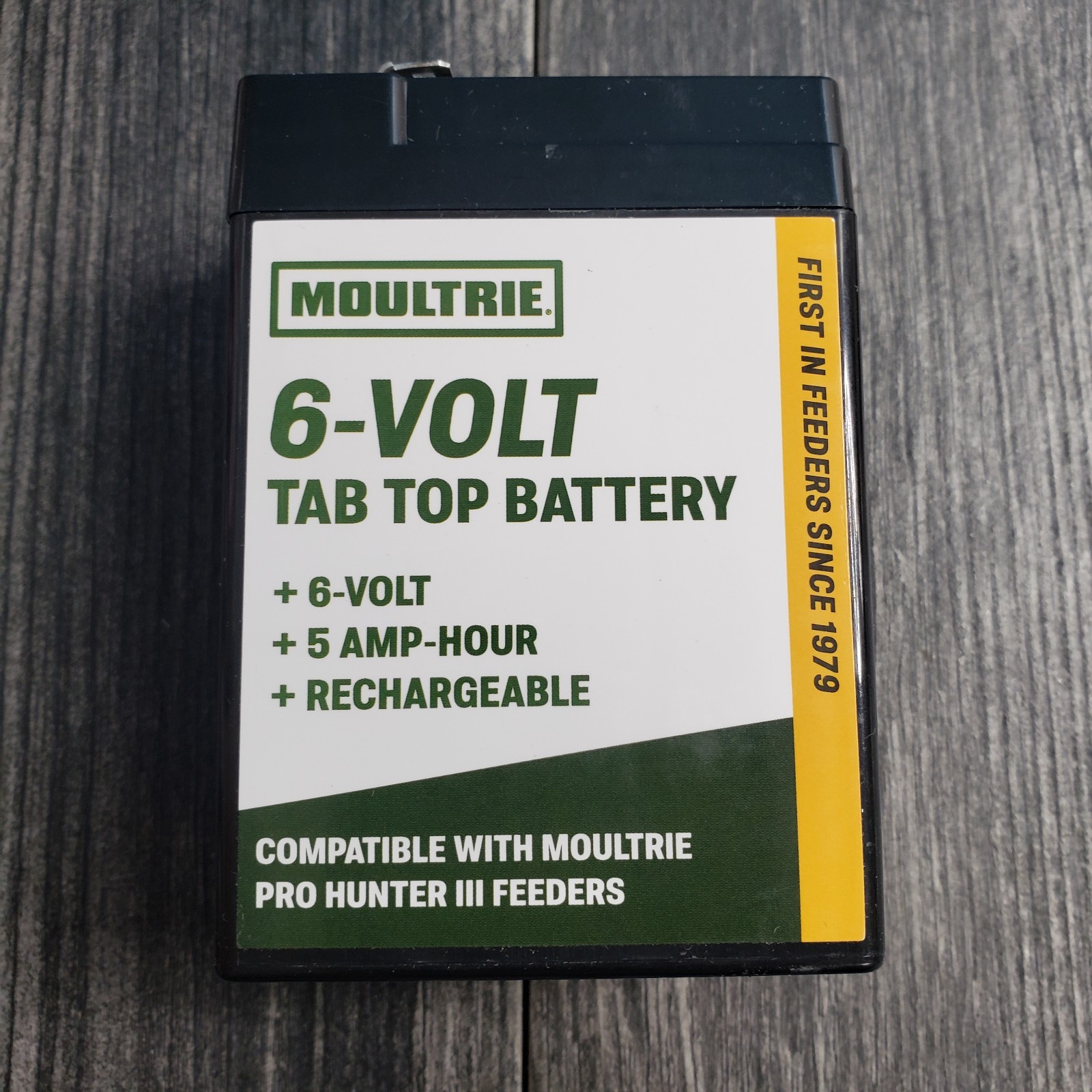 Moultrie 6 Volt Tab Top Battery - Designed for Pro Hunter 3 Black