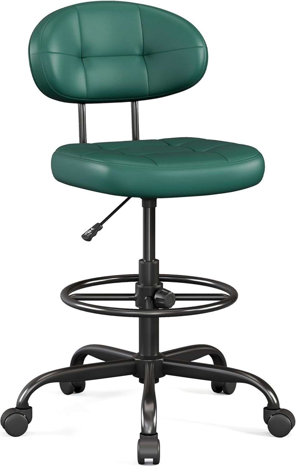 Drafting Chair, Armless Tall Office Chair with Footrest Ring for Standing Desk,
