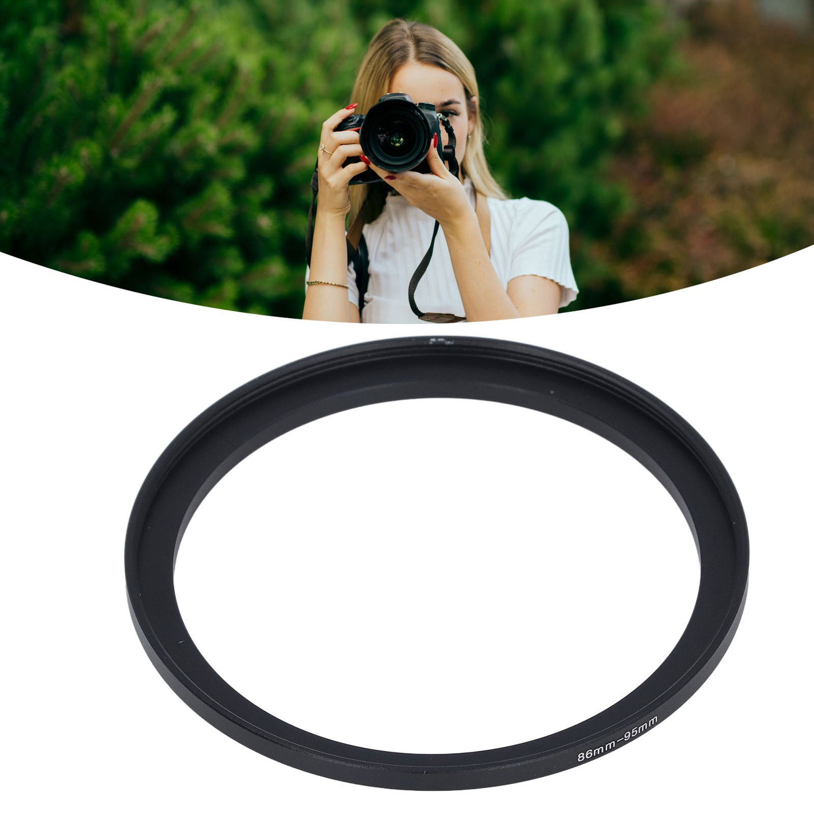Lens Adapter Ring Aluminum 86MM‑95MM Standard Thread Step Up Camera Lens WT