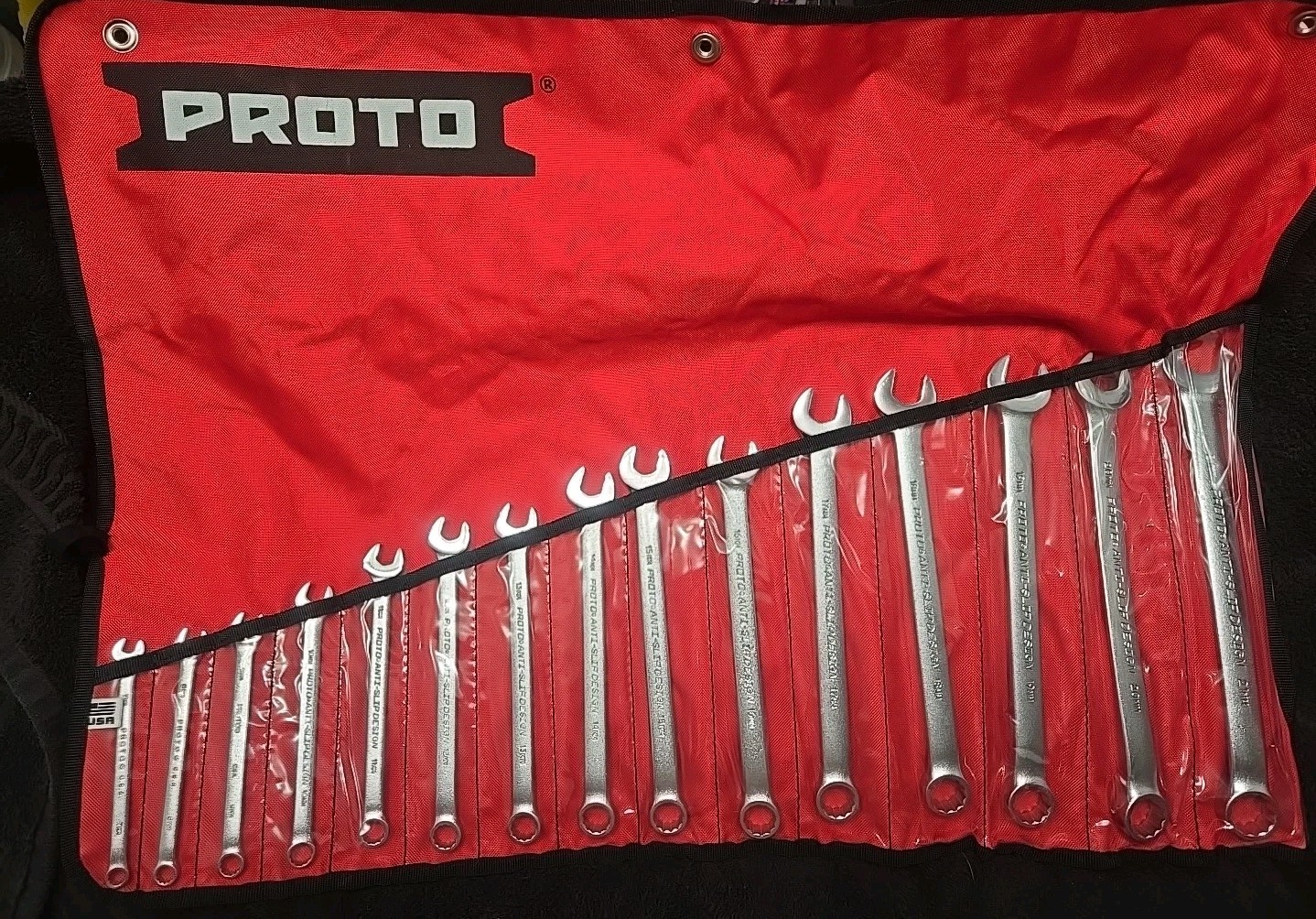 Proto 15 Piece, 7mm to 21mm, No Skips, 12 Point Metric Combination Wrench Set