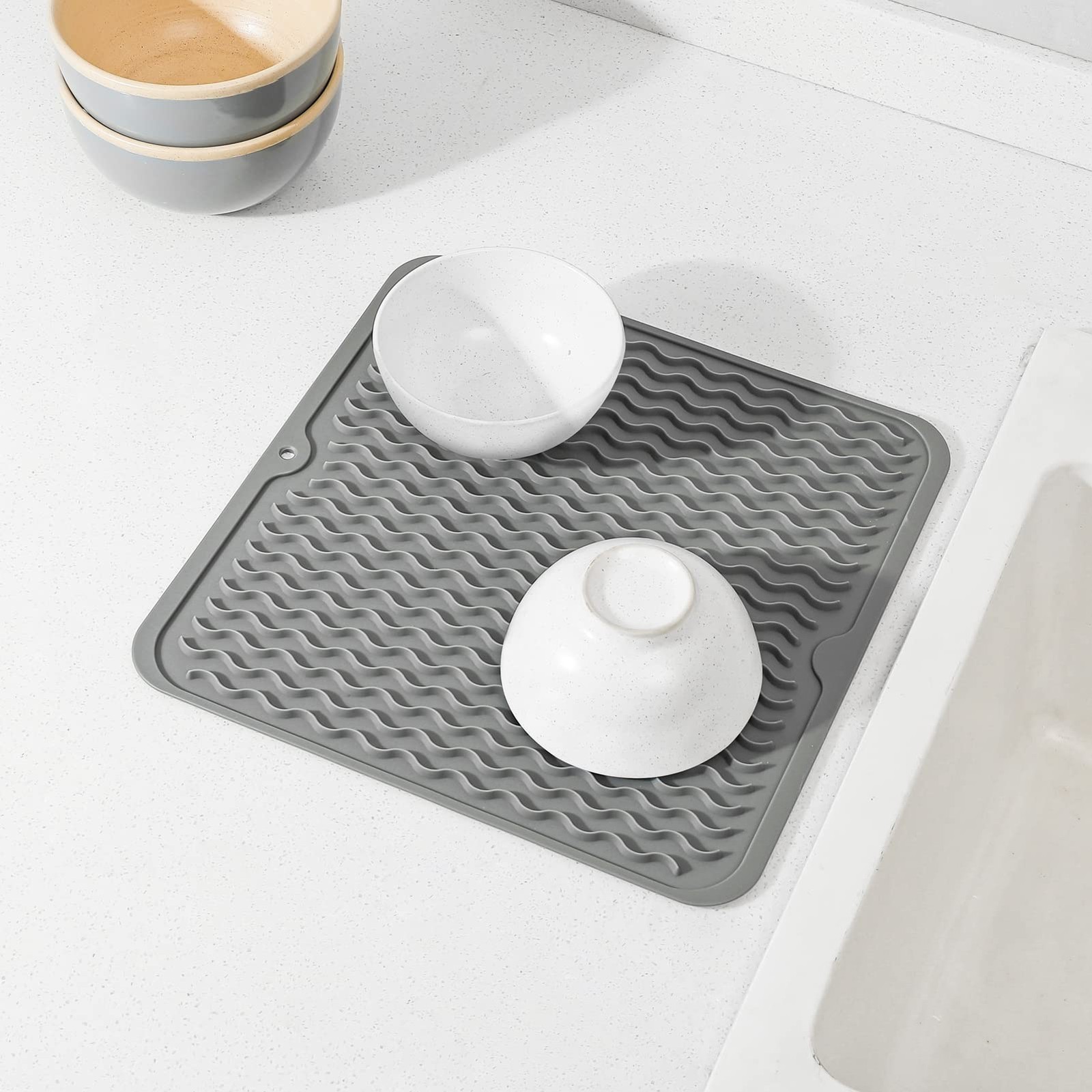 Silicone Dish Drying Mat for Multiple UsageEasy cleanEco-friendlyHeat-resista...