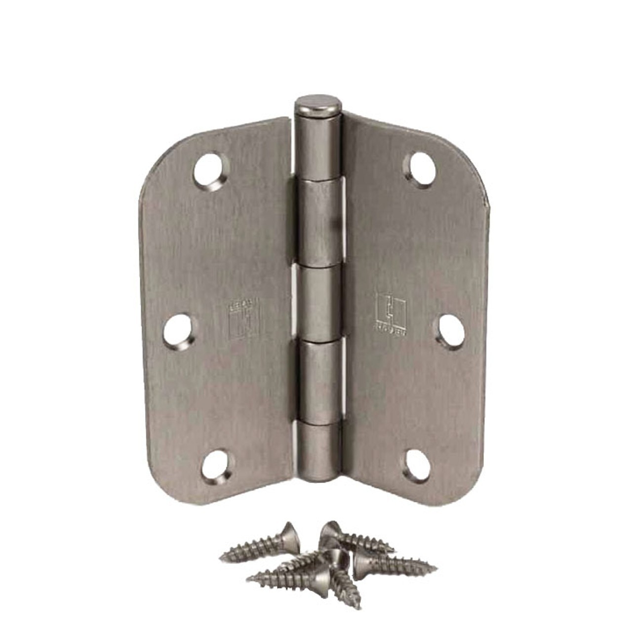 HAGER Satin Nickel 5/8" Radius Corner Residential Hinge 3.5" X 3.5" 2-PACK