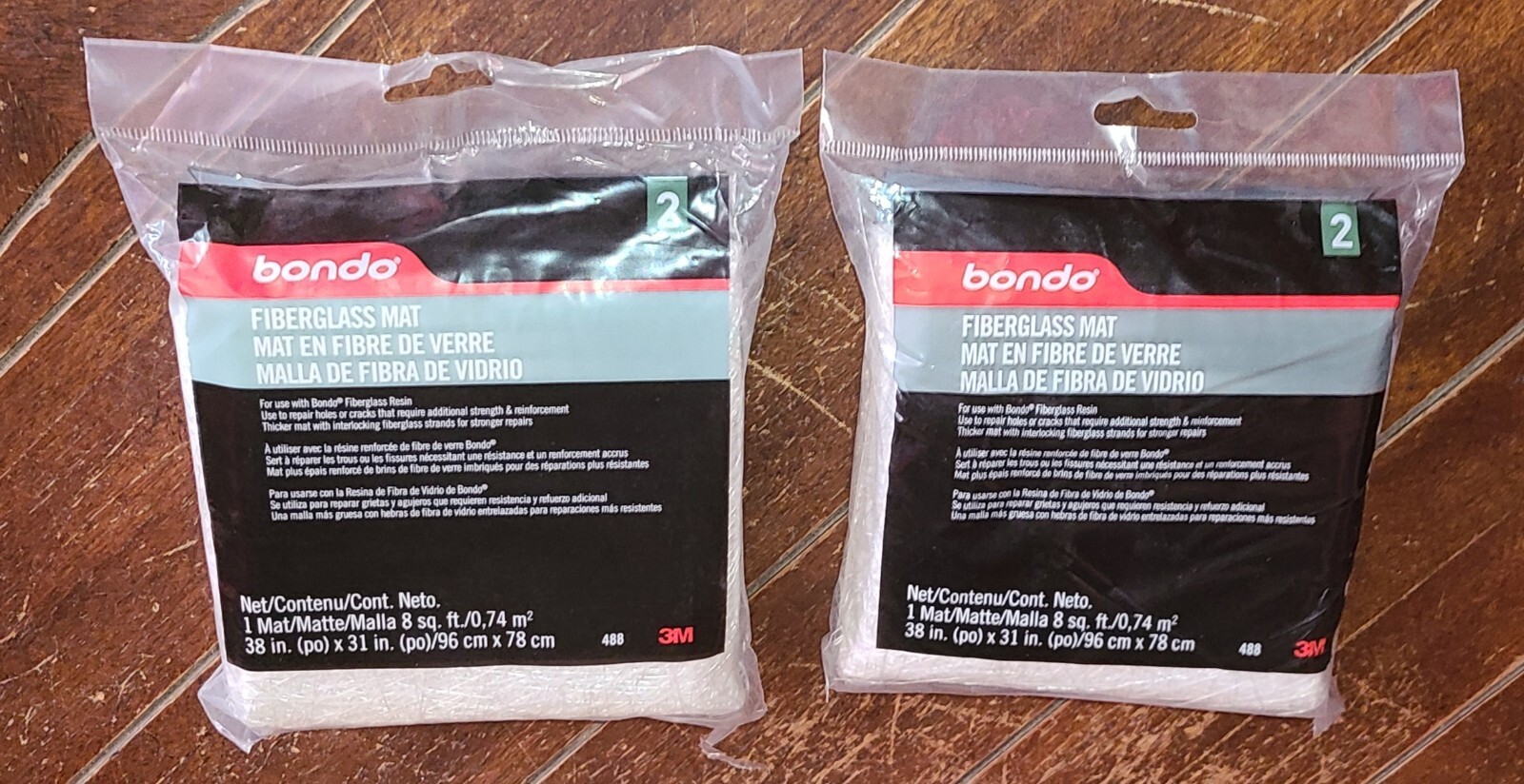 Lot of 2 Bondo Fiberglass MATS for Fiberglass Resin (36" x 31" Each) #488