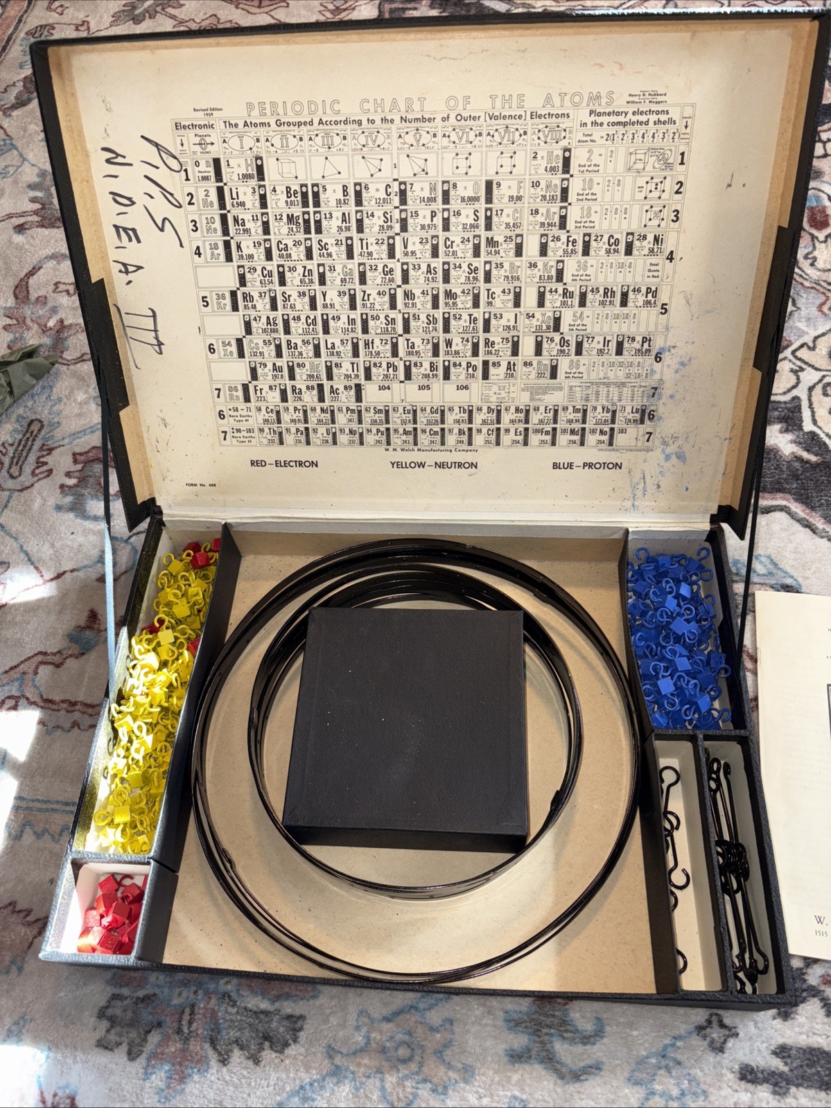 Vintage W.M. Welch Manufacturing Co. Atom model kit 1947 Rare Science Molecule