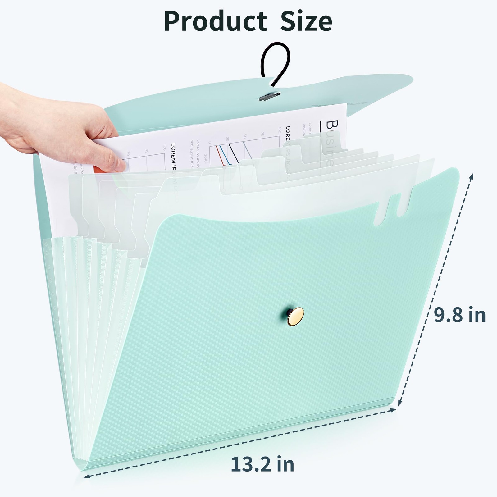 7 Pockets File Folder, A4 Accordion folders, Blue