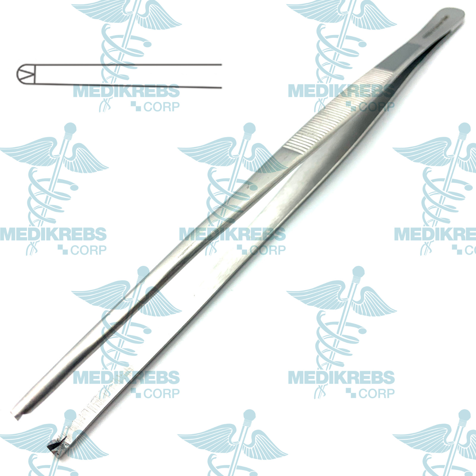 Tissue and Dressing Forceps 1 x 2 Teeth 25 cm - 10'' Surgical Instrument