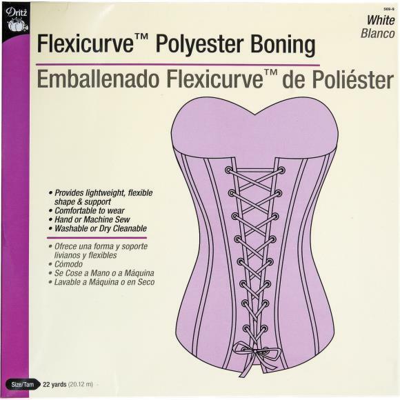 1 yard - Flexicurve™ Polyester Boning White 12mm Boning Sold by the Yard M222.19