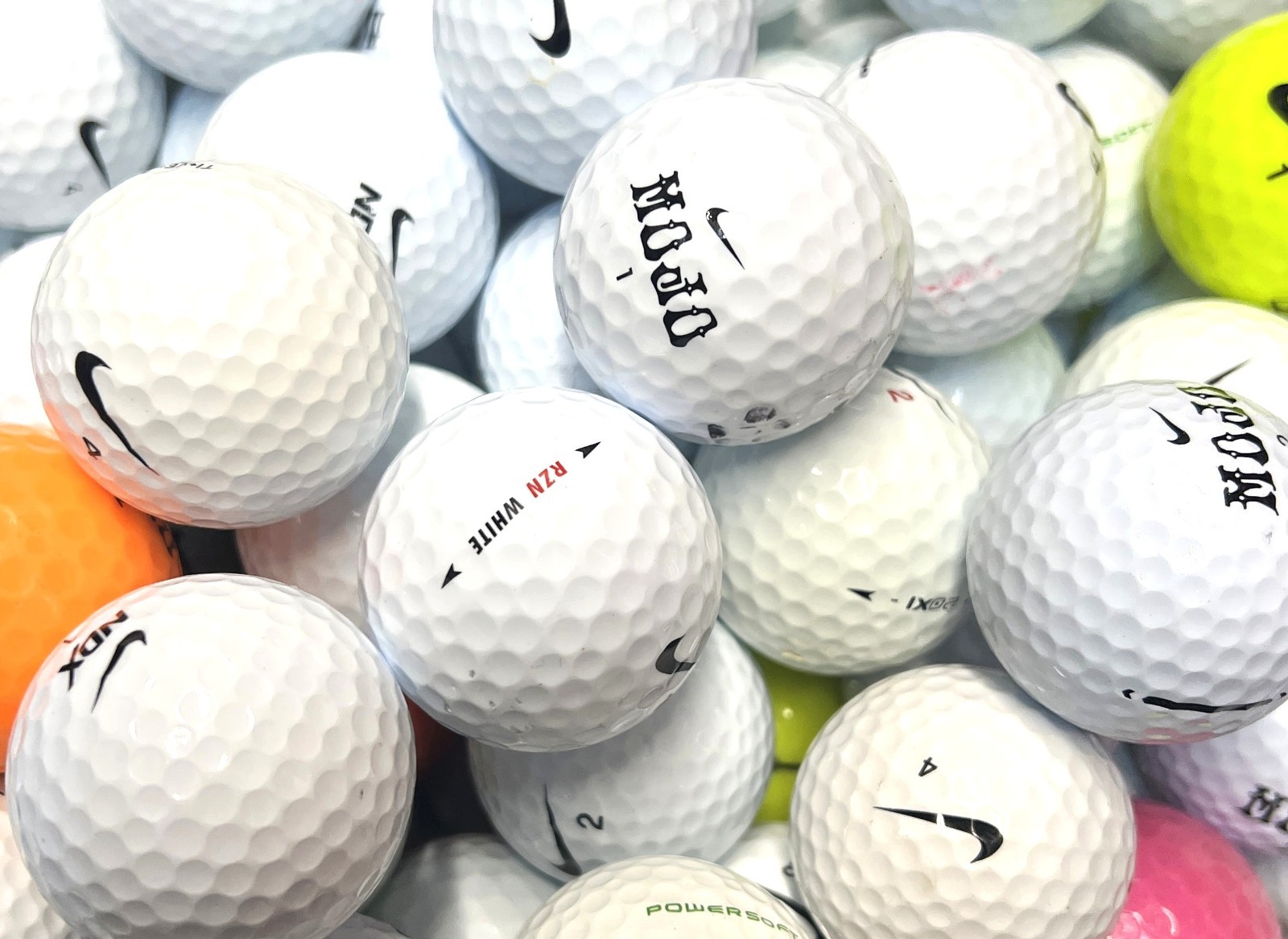100 Premium AAA Assorted Nike Used Golf Balls...Mojo, Pd Soft, RZN, Crush, +