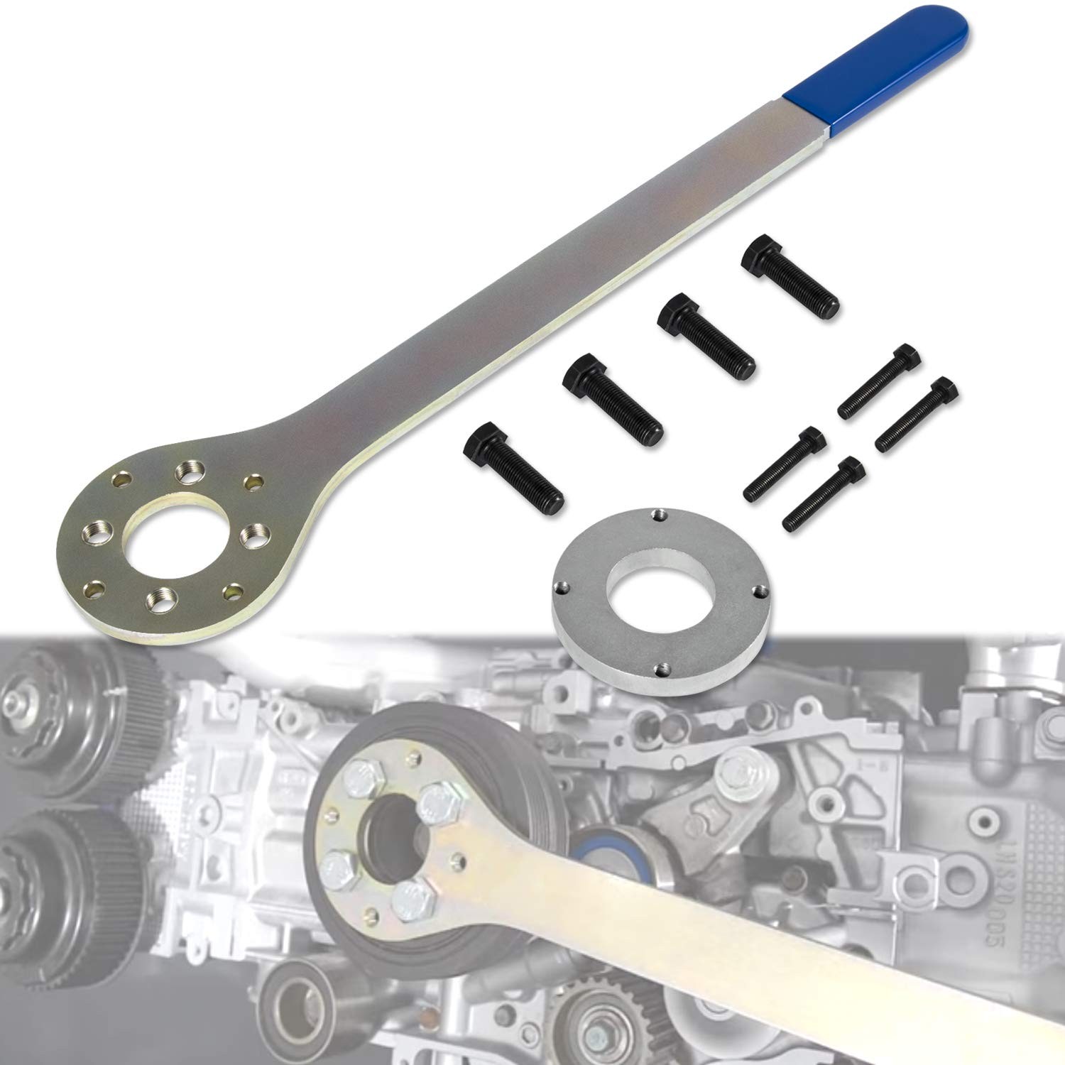 Crank Pulley Tool with Screws Wrench Holder Kit for Subaru Imprezas Foresters...
