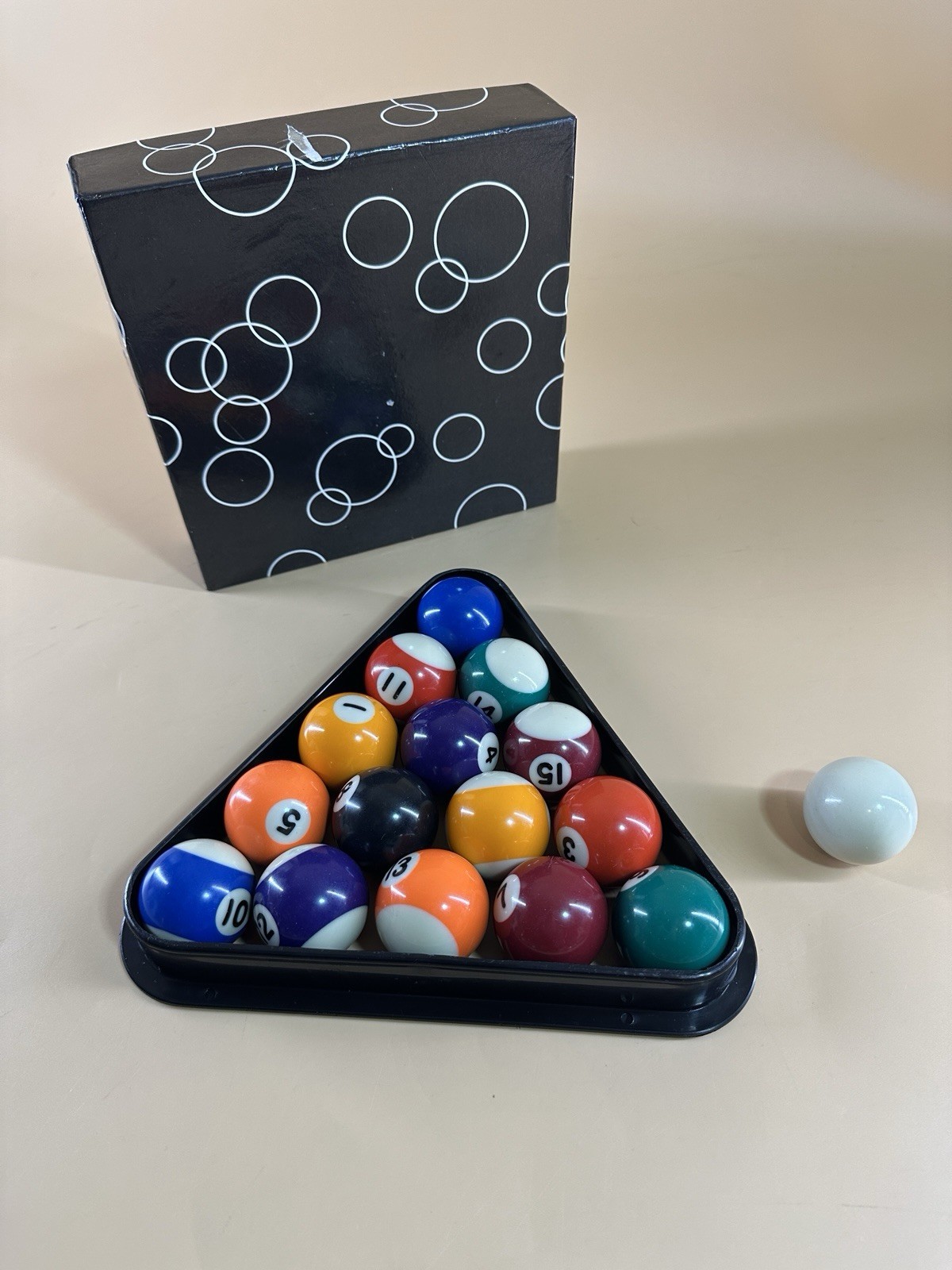 MINI Size Billiard Pool Ball  Set  1.5"  1  1/2" lots of wear for 6' kids table