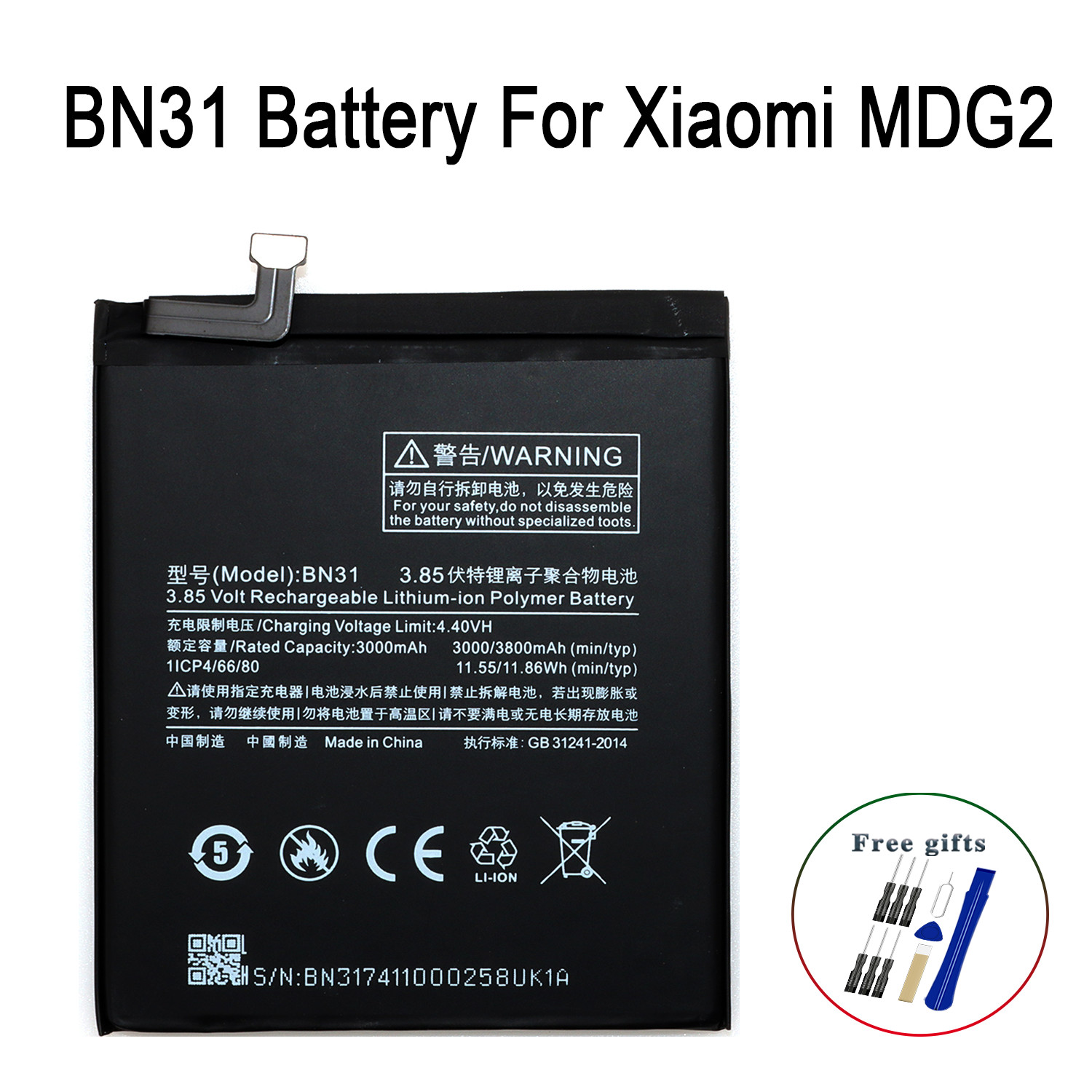 3800 mAh High Quality BN31 Battery For Xiaomi Mi 5X A1 MDG2 With Tools USA