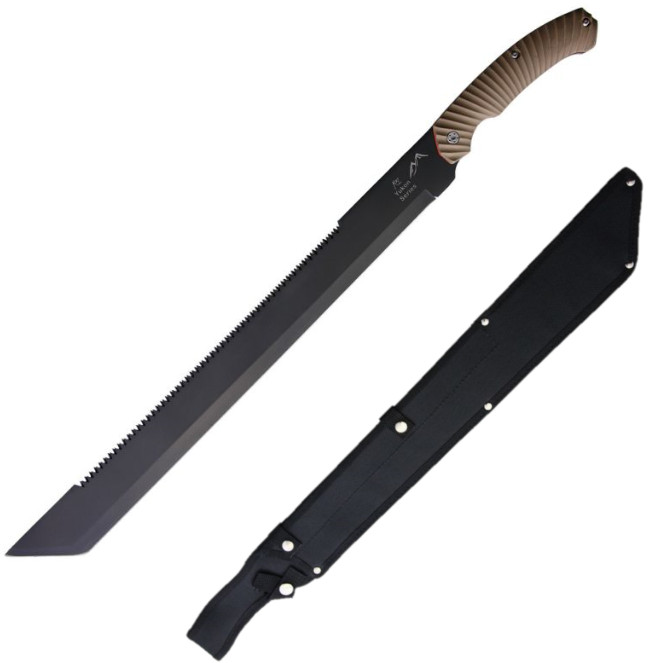 Katz Sawtooth Machete 20" Sawback Stainless Blade Rubberized Synthetic Handle