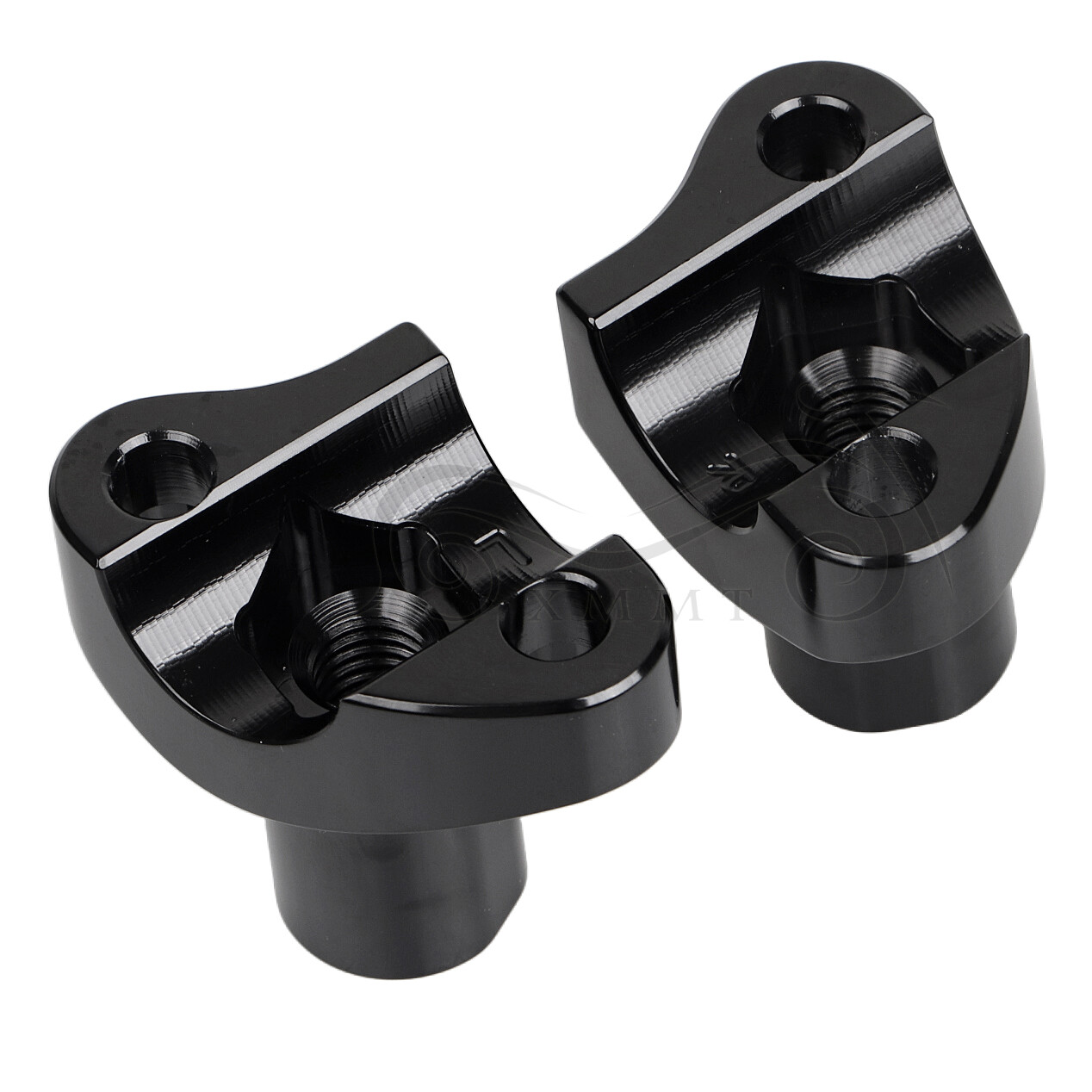 Black 1" Handlebar 2” Risers For Harley Dyna Street Bob Softail Sportster XL 883